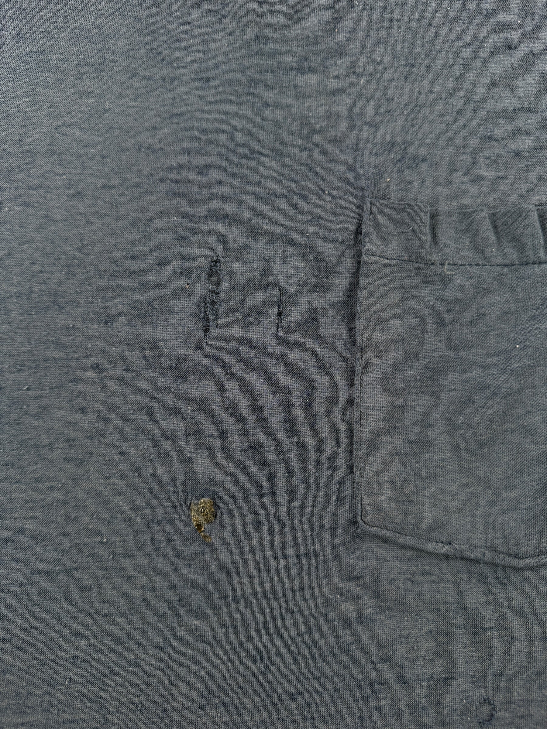 Holes on Vintage Threadbare Blue FOTL Pocket Tee SZ M