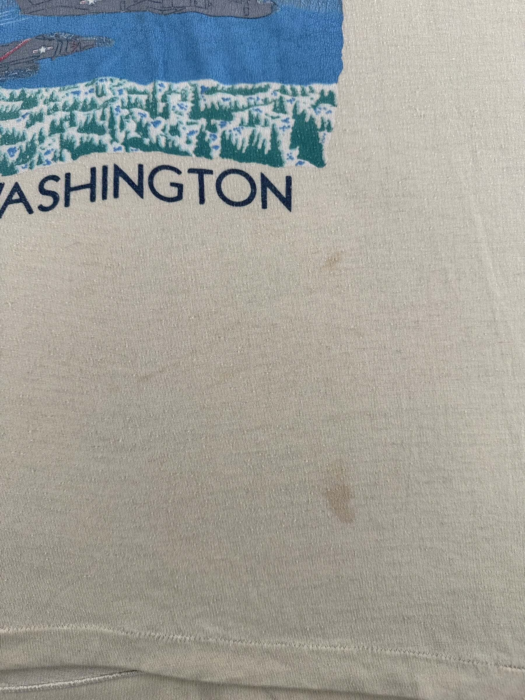 Stain on Vintage McChord Air Force Base Washington Tee SZ L (Fits M)