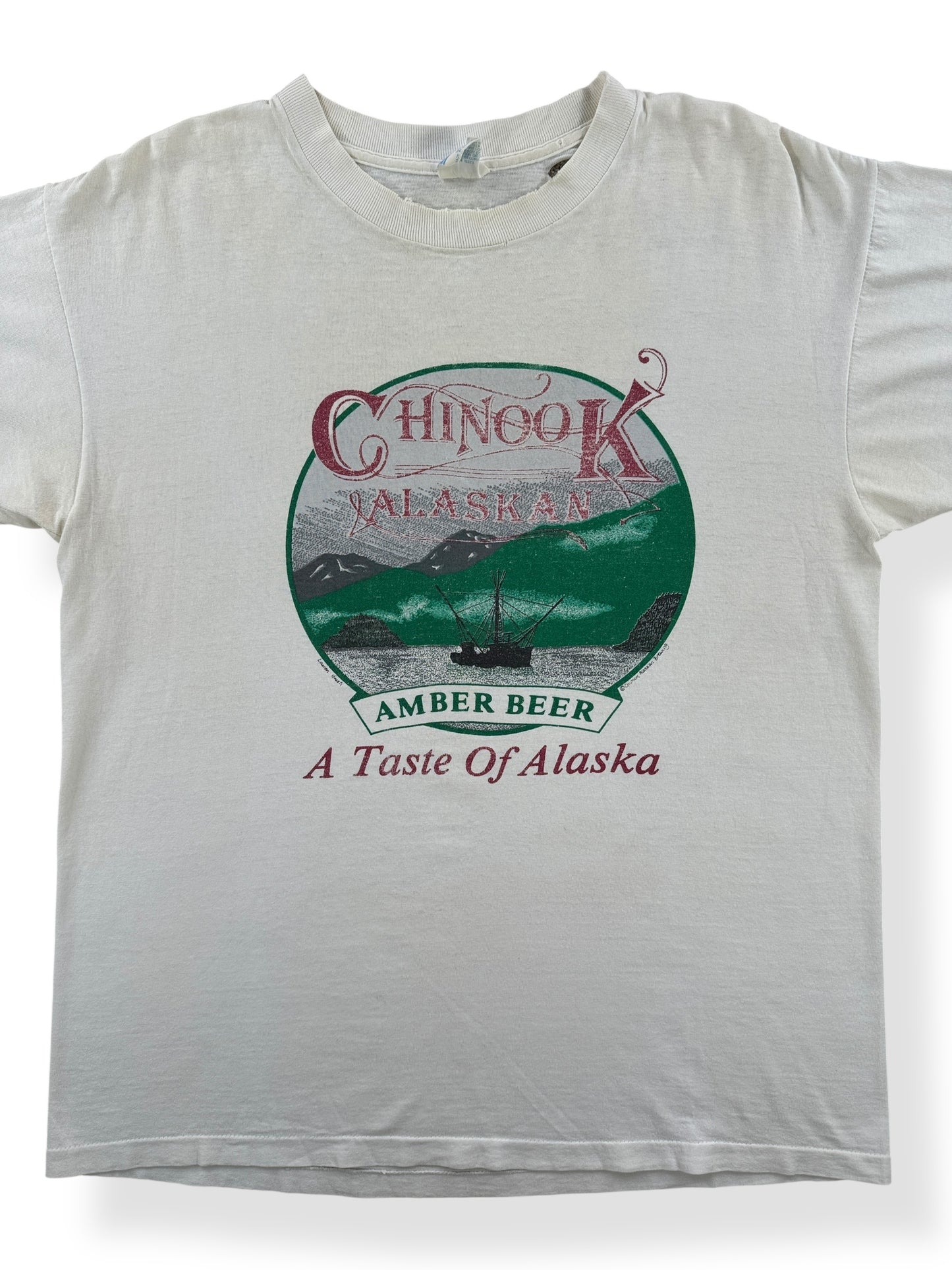 Front Close Up of Vintage Alaskan Ale Tee SZ M
