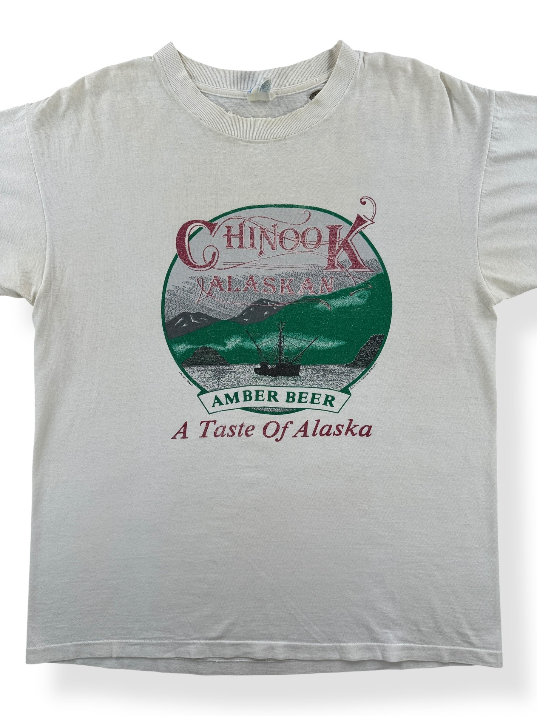 Front Close Up of Vintage Alaskan Ale Tee SZ M
