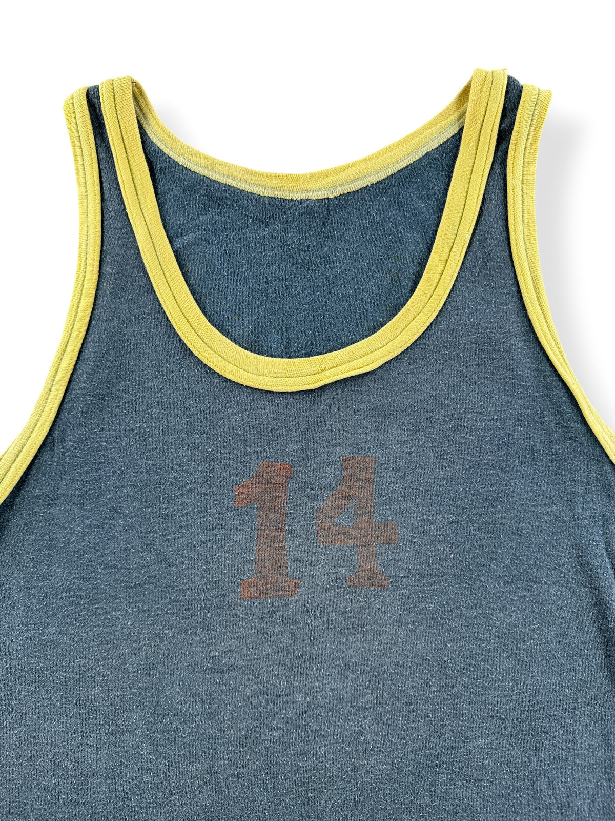 Close-up of Vintage 70s Cotopaxi Ecuador Gym Uniform Tank SZ XS