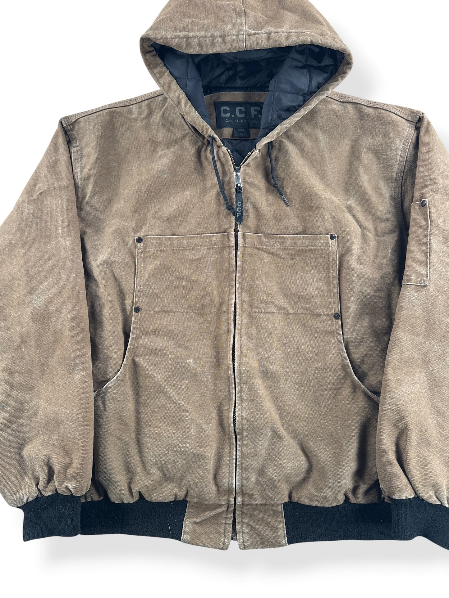 Filson Canvas Hooded Work Jacket SZ XL