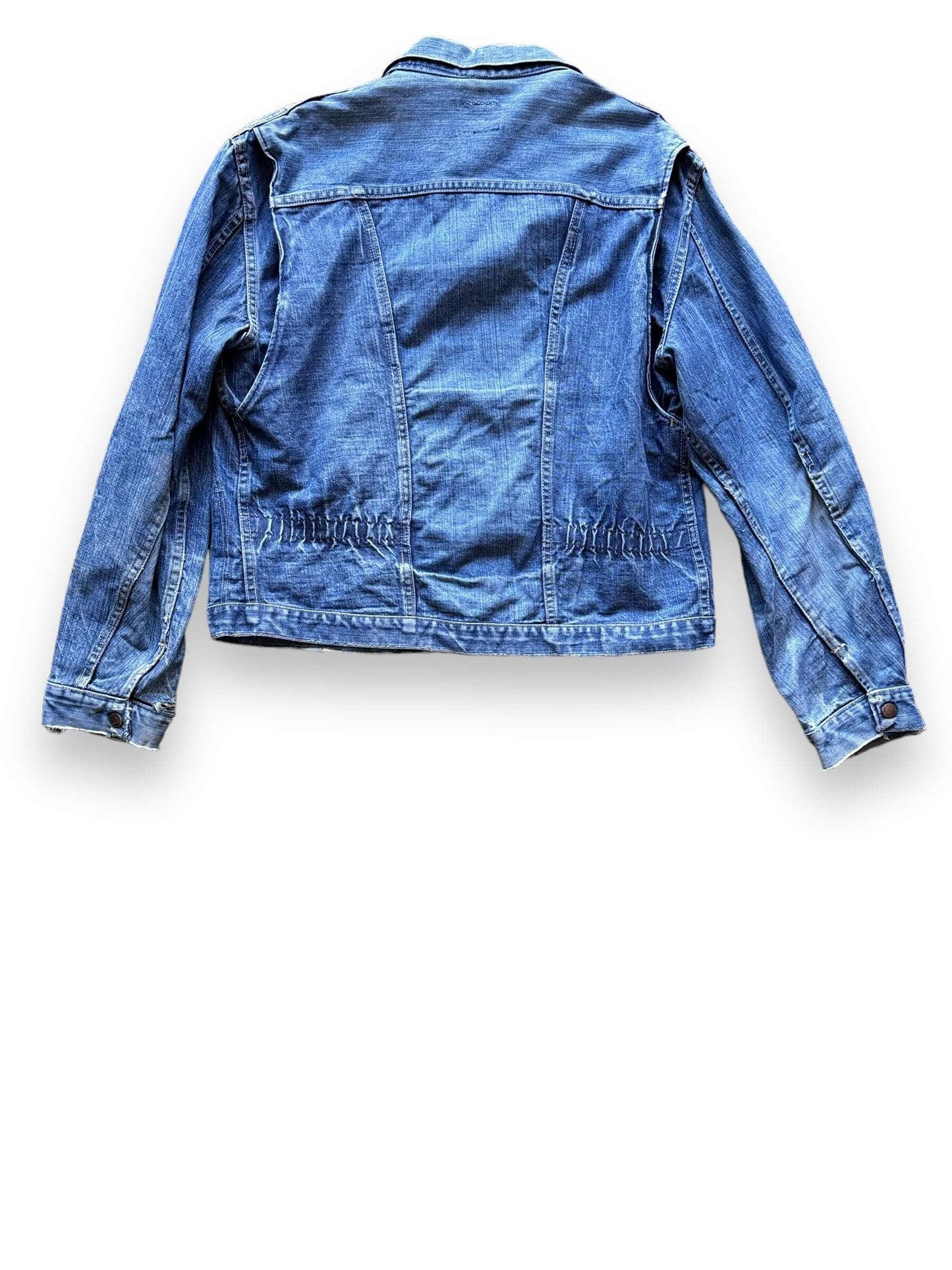 Rear View on Vintage Wrangler Blue Bell MJZ Denim Jacket SZ 46