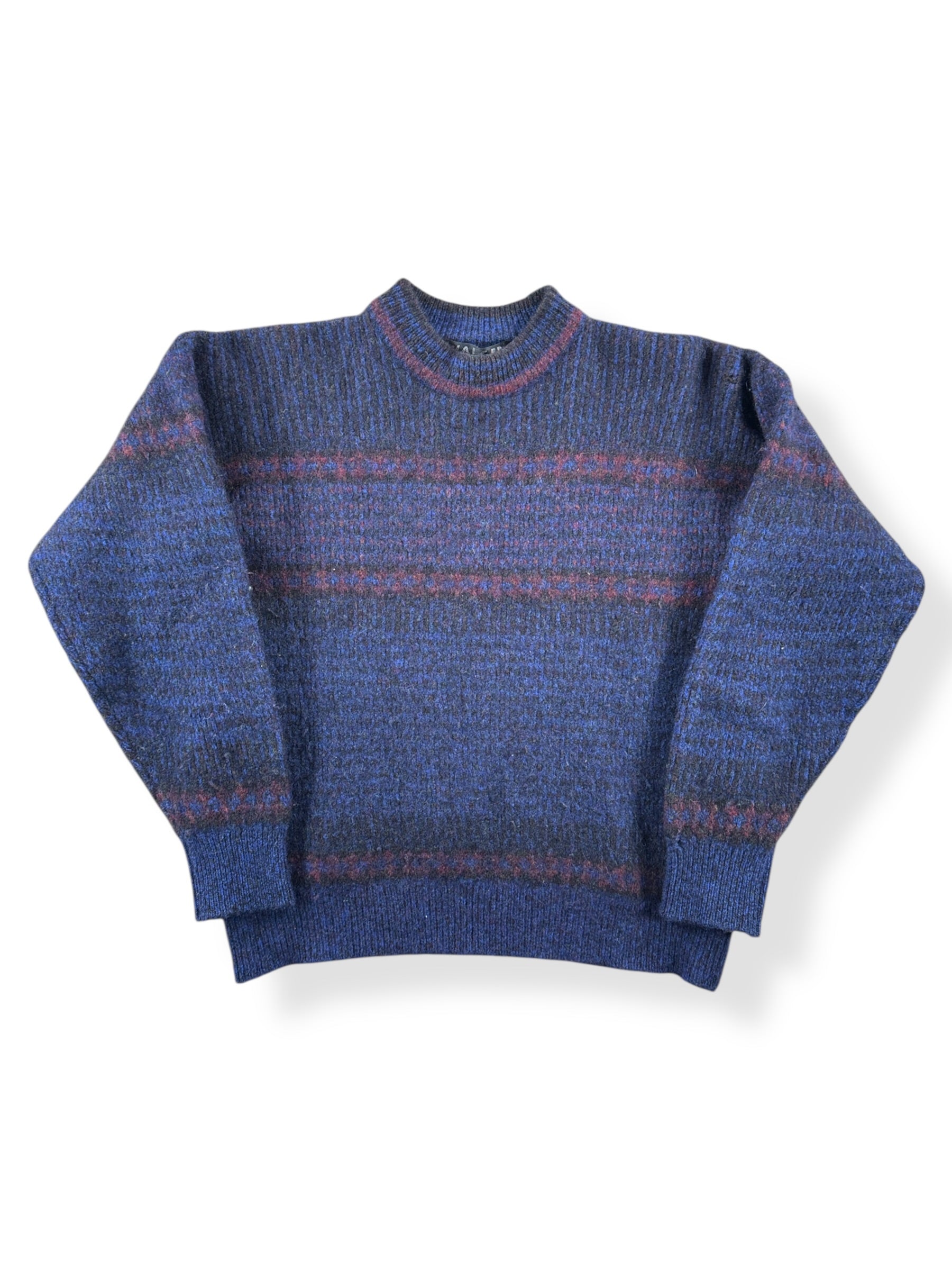 Front of Vintage Jaeger Wool Dark Blue Sweater SZ M (Fits S)