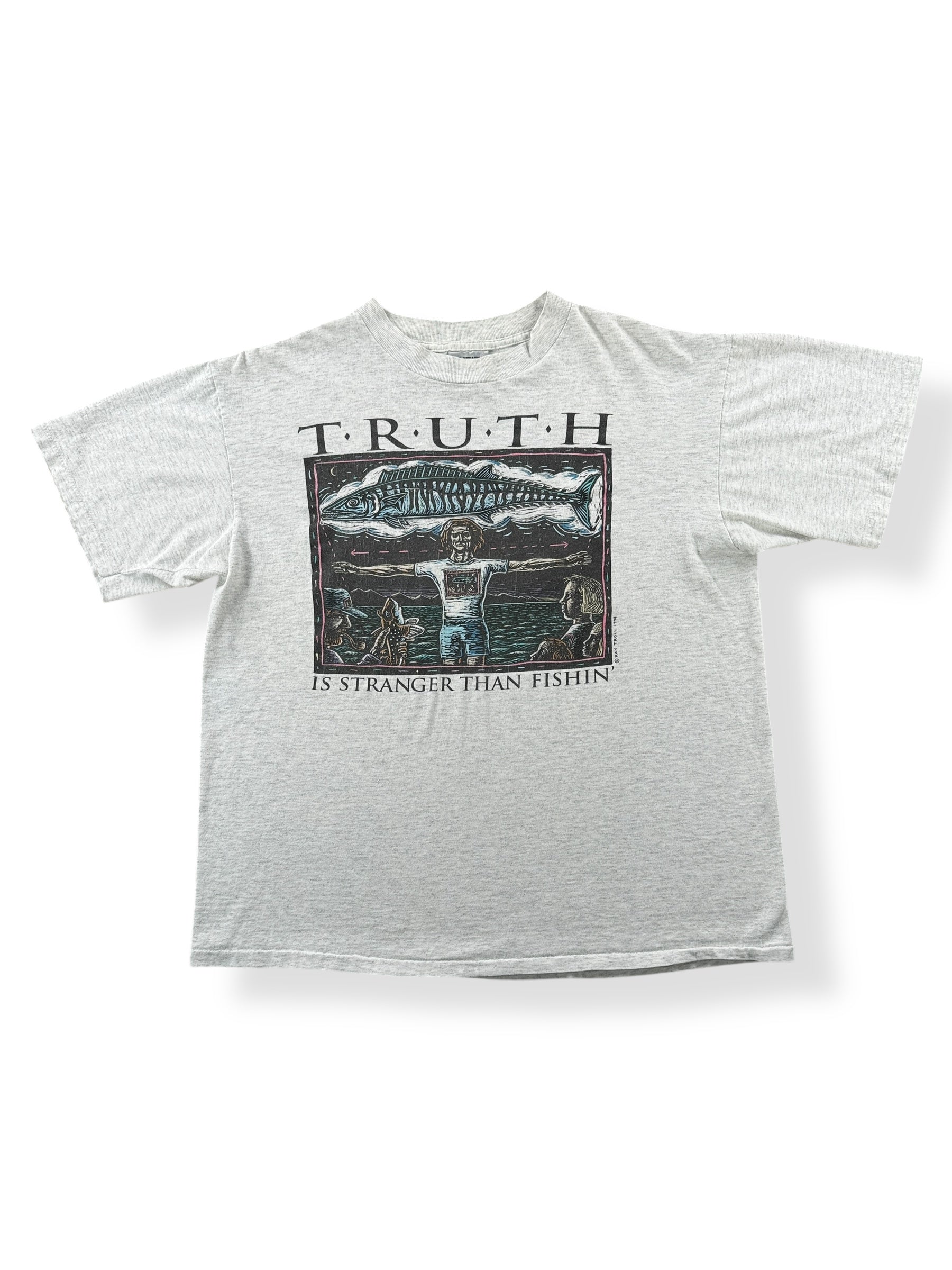 Front of Vintage Ray Troll Truth is Stranger Tee SZ L