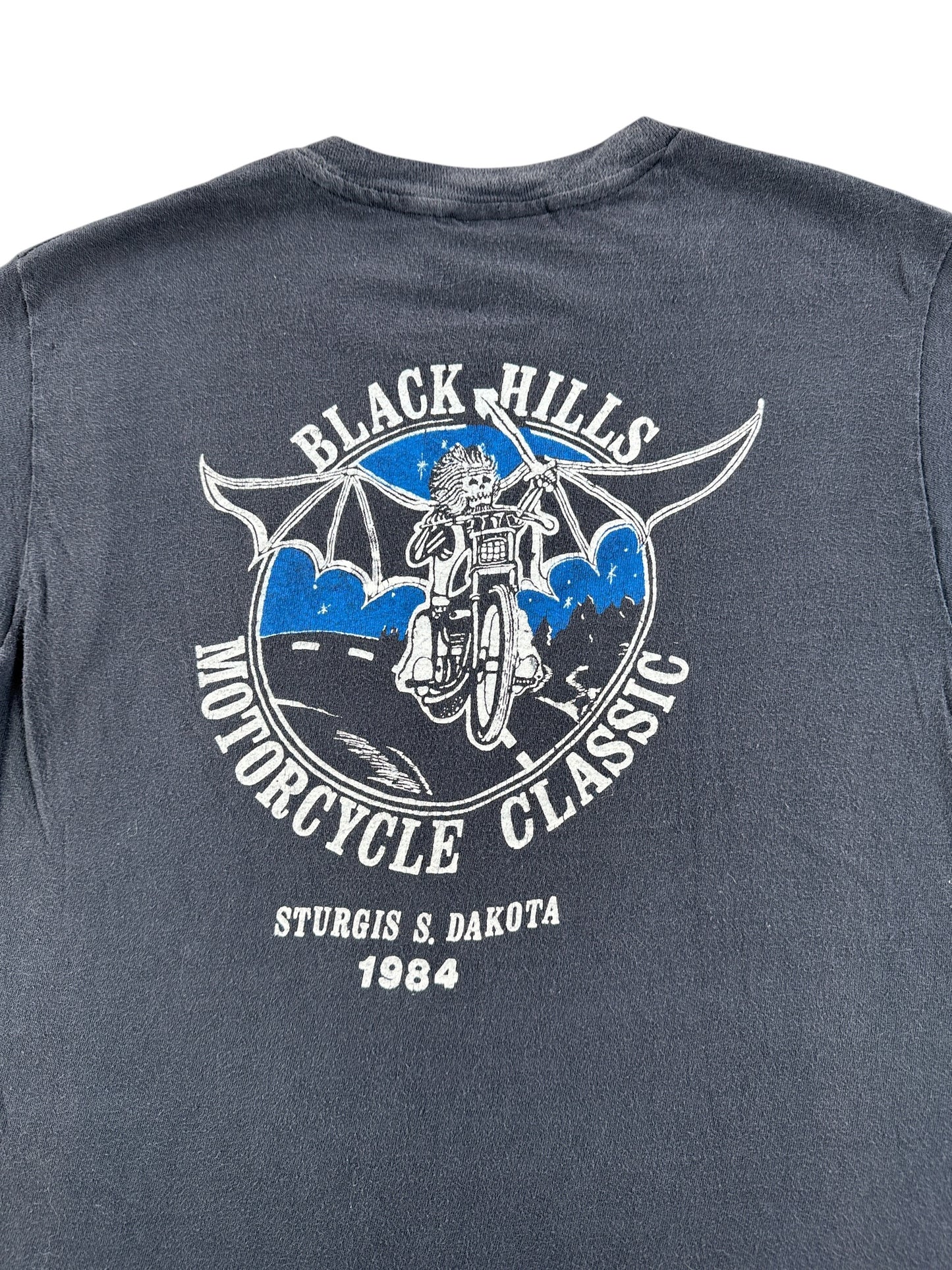 Back Graphic of Vintage 1984 Sturgis Kill Em All Tee SZ M (Fits S)