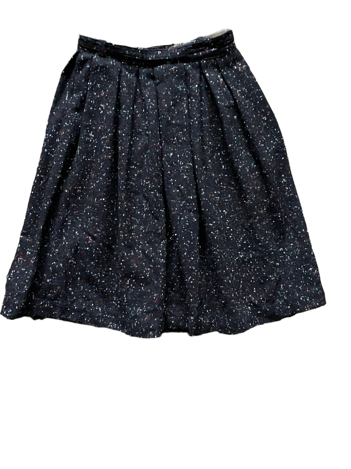 Full back view of Vintage 1950s Black Wool Flecked Skirt SZ S | Barn Owl Seattle | Ladies True Vintage Skirts
