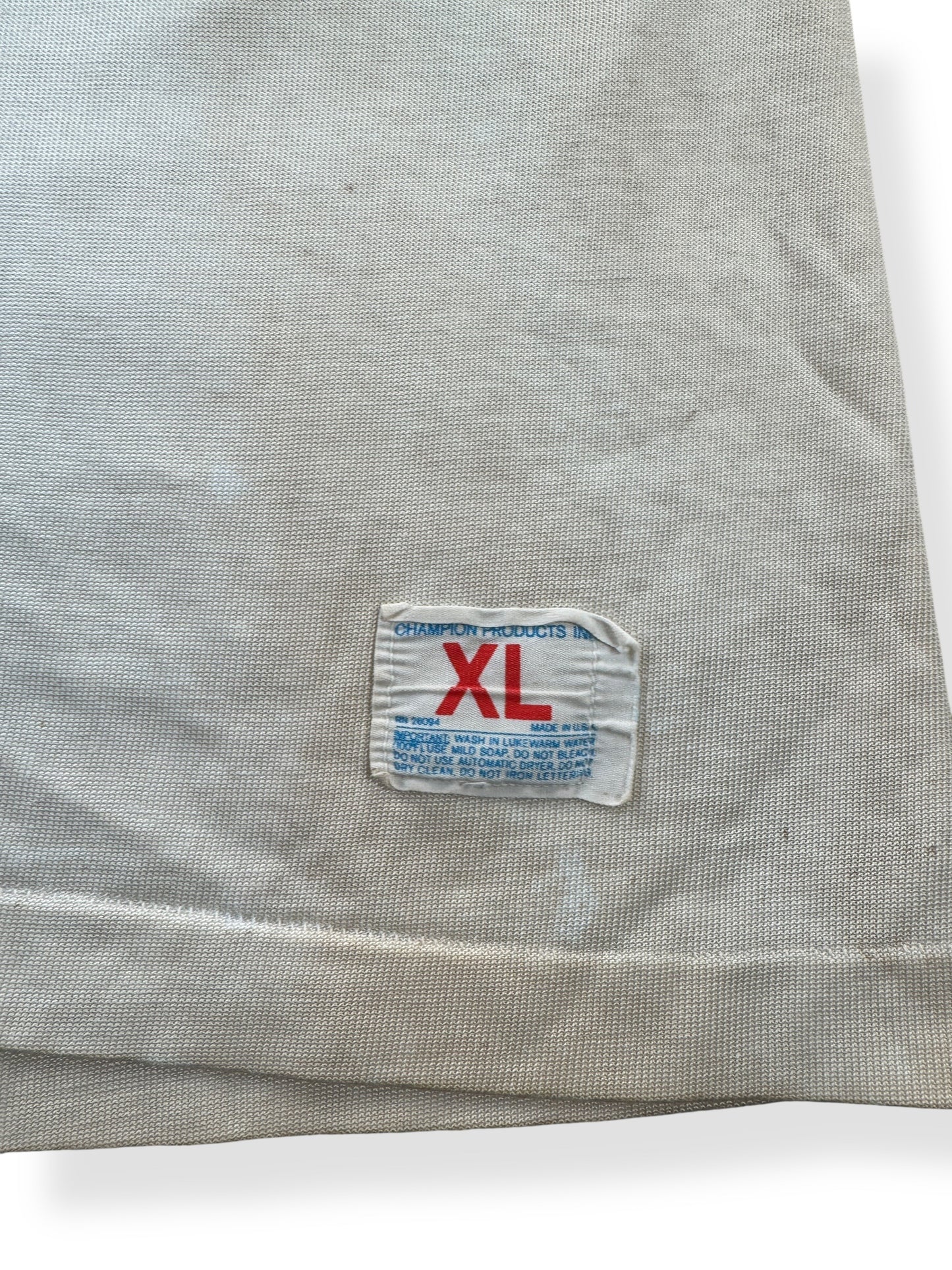 Size Label on Vintage Champion Durene "2" Jersey SZ XL