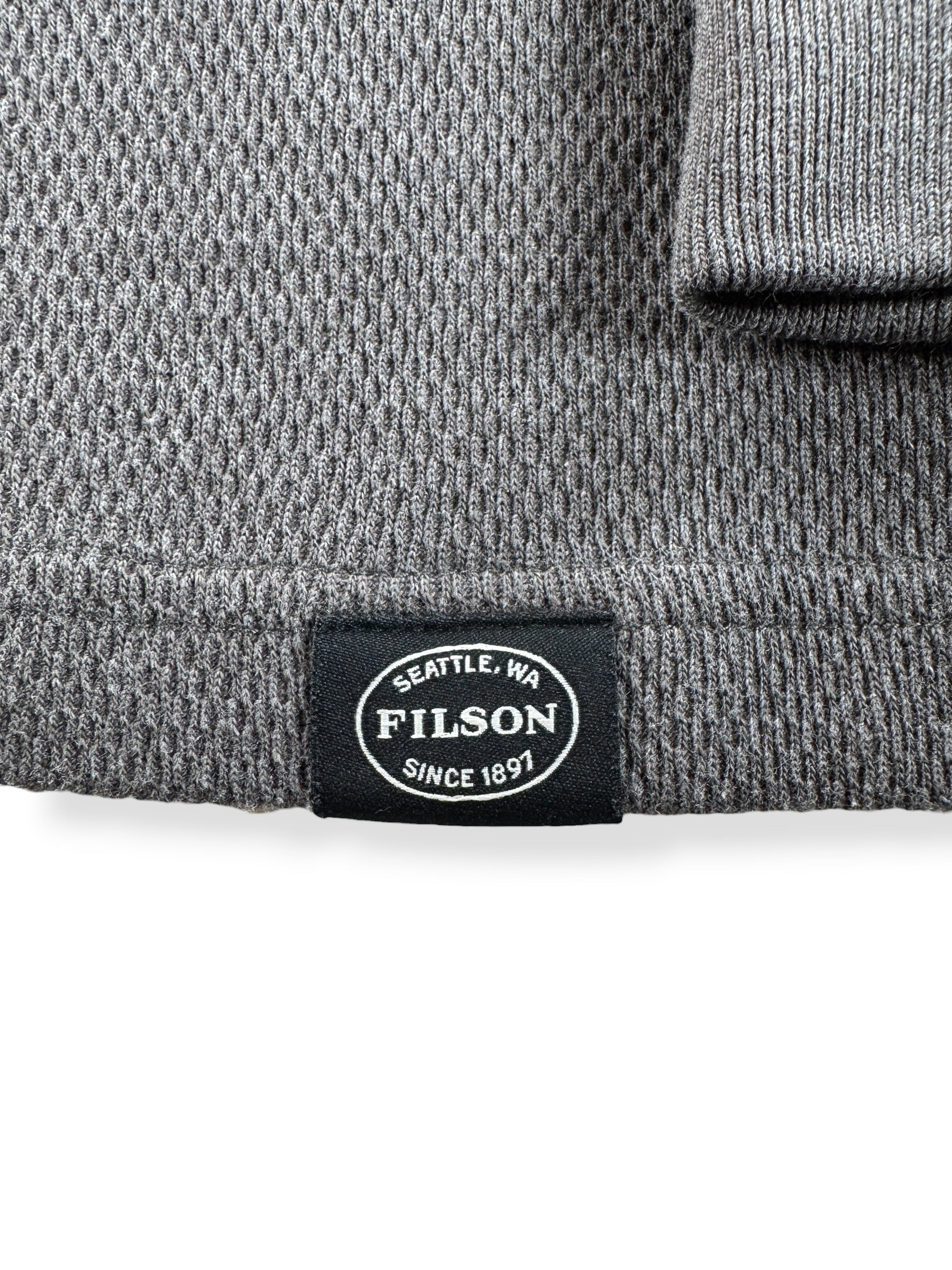 Label on Filson Waffle Knit Thermal Crewneck SZ L
