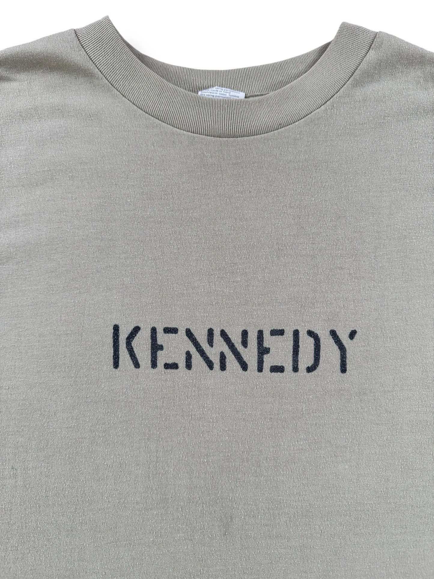 Graphic of Vintage Stenciled Kennedy Military Tee SZ L