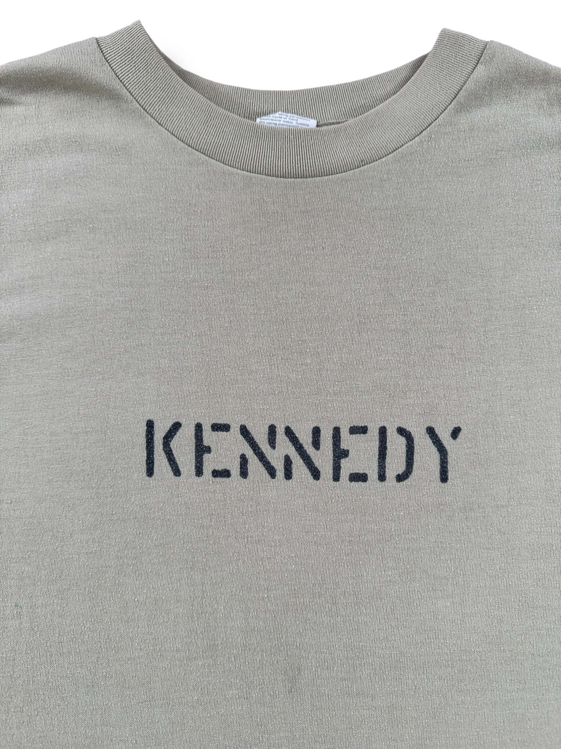 Graphic of Vintage Stenciled Kennedy Military Tee SZ L