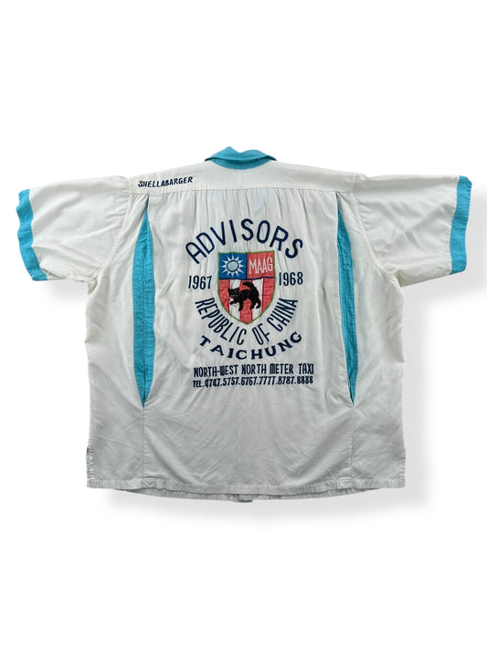 Back of Vintage 1968 China Advisors Bowling Shirt SZ XL