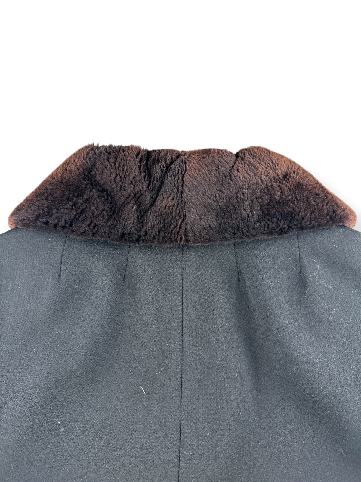 Back of collar on Vintage Black Swing Coat SZ M