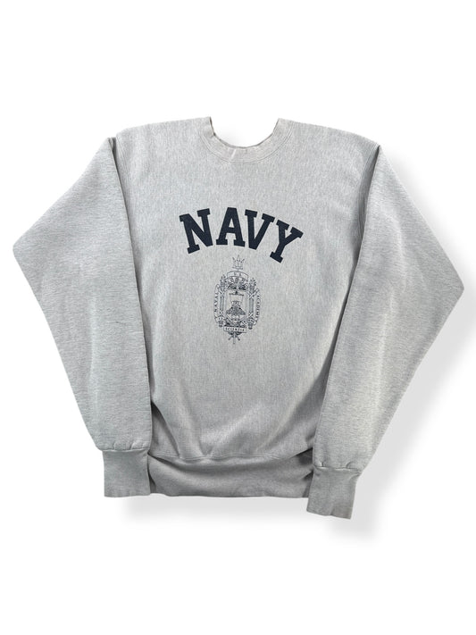 Front of Vintage “Reverse Weave” Navy Sweatshirt SZ XL