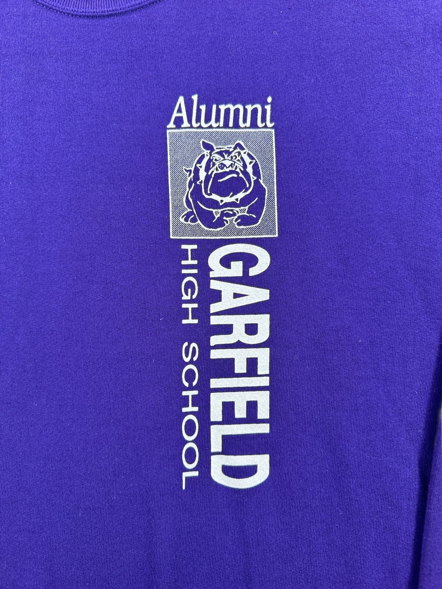 Front Graphic of Vintage Garfield High School Alumni Crewneck SZ XL