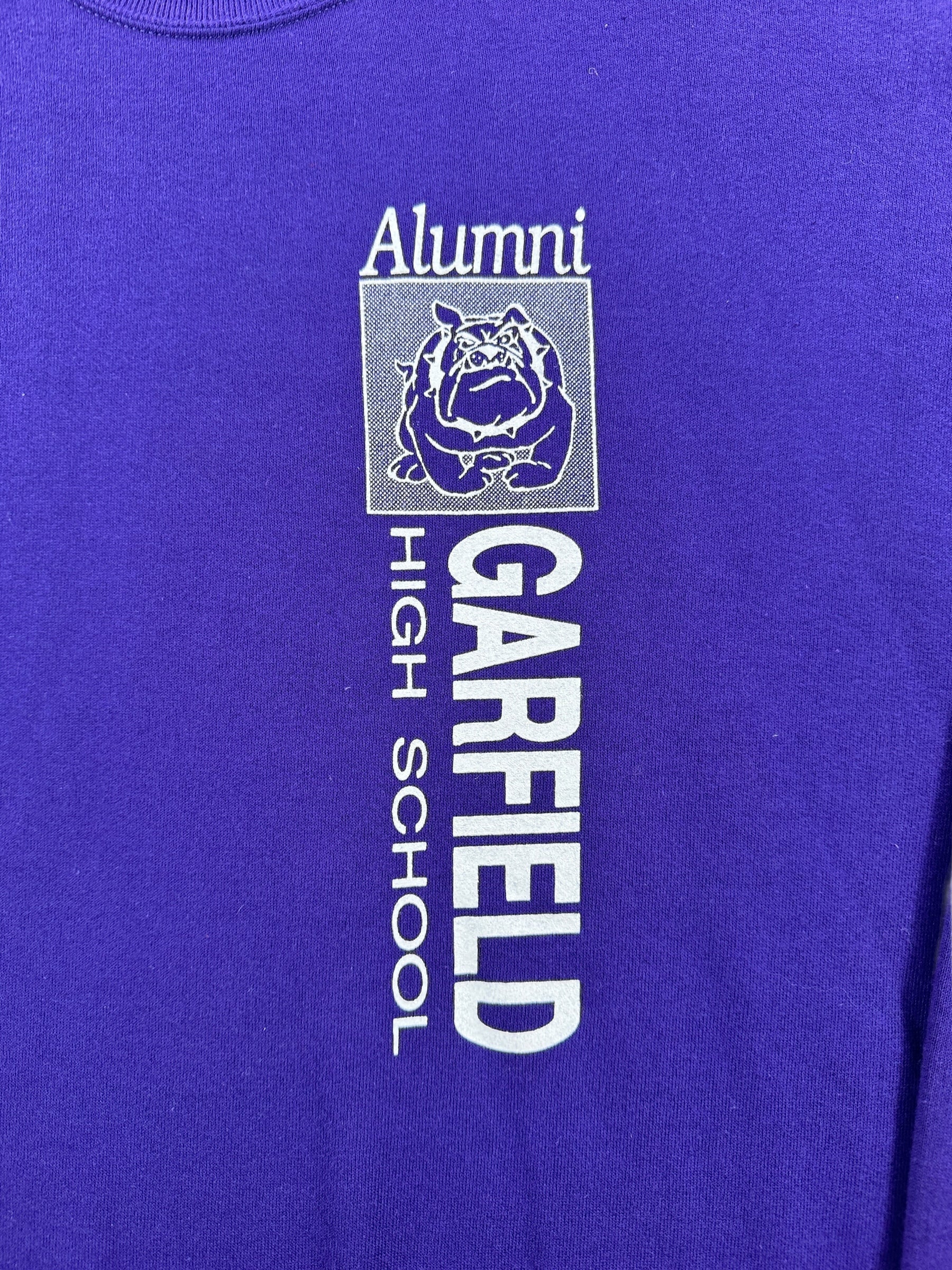 Front Graphic of Vintage Garfield High School Alumni Crewneck SZ XL
