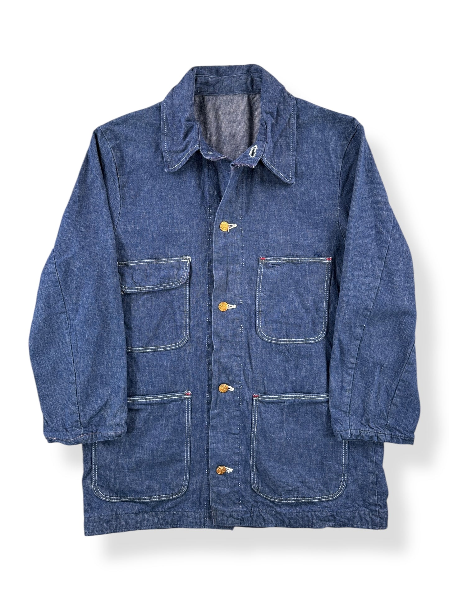 Front of Vintage Wrangler Unlined Denim Chore Cost SZ 38