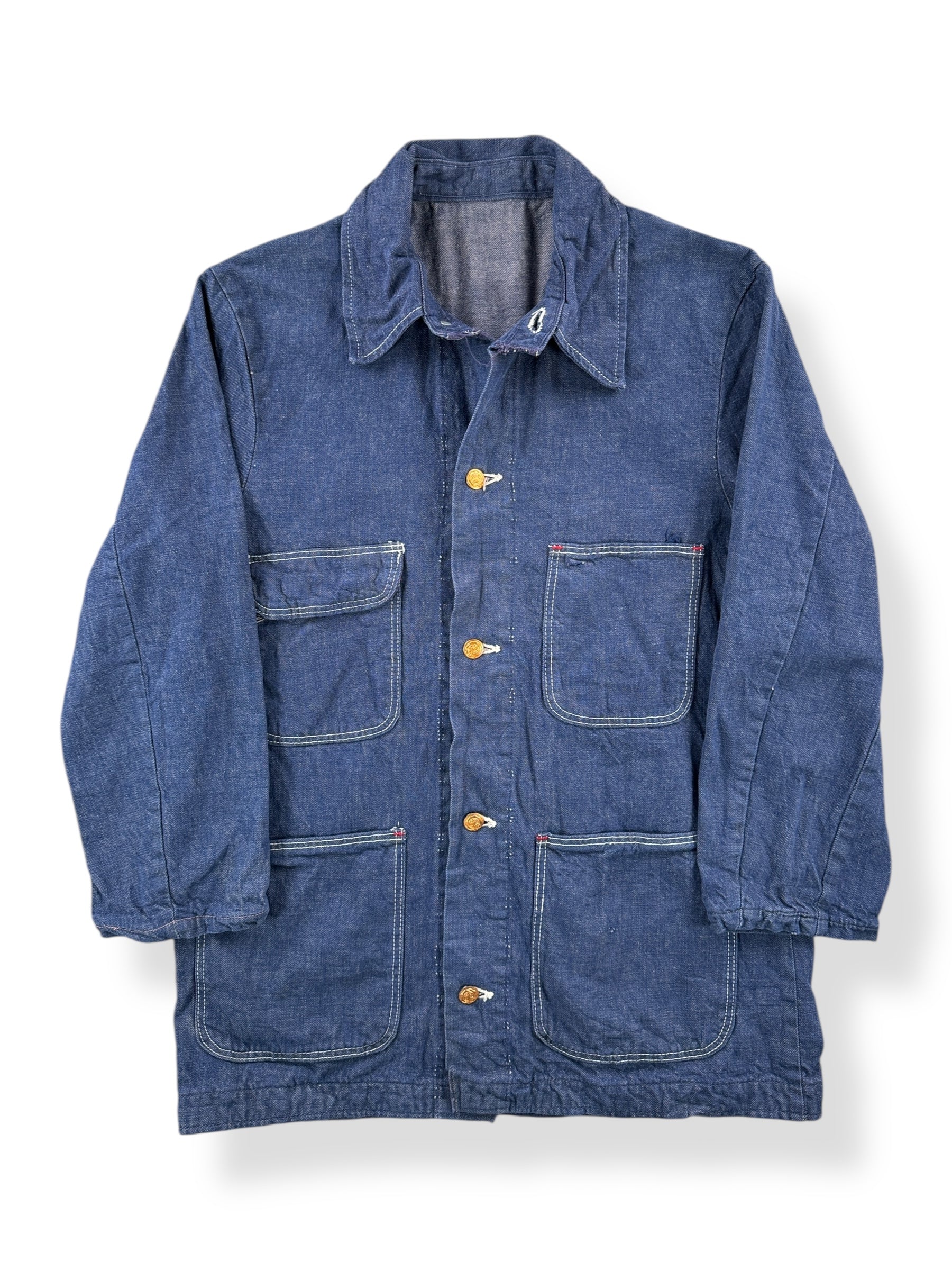Front of Vintage Wrangler Unlined Denim Chore Cost SZ 38