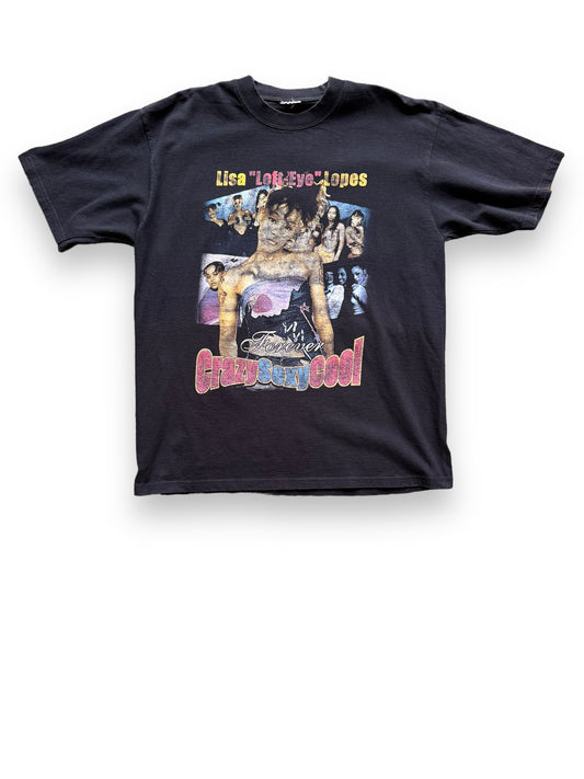 front of Vintage Lisa "Left-Eye" Lopez TLC Memorial Rap Tee SZ L