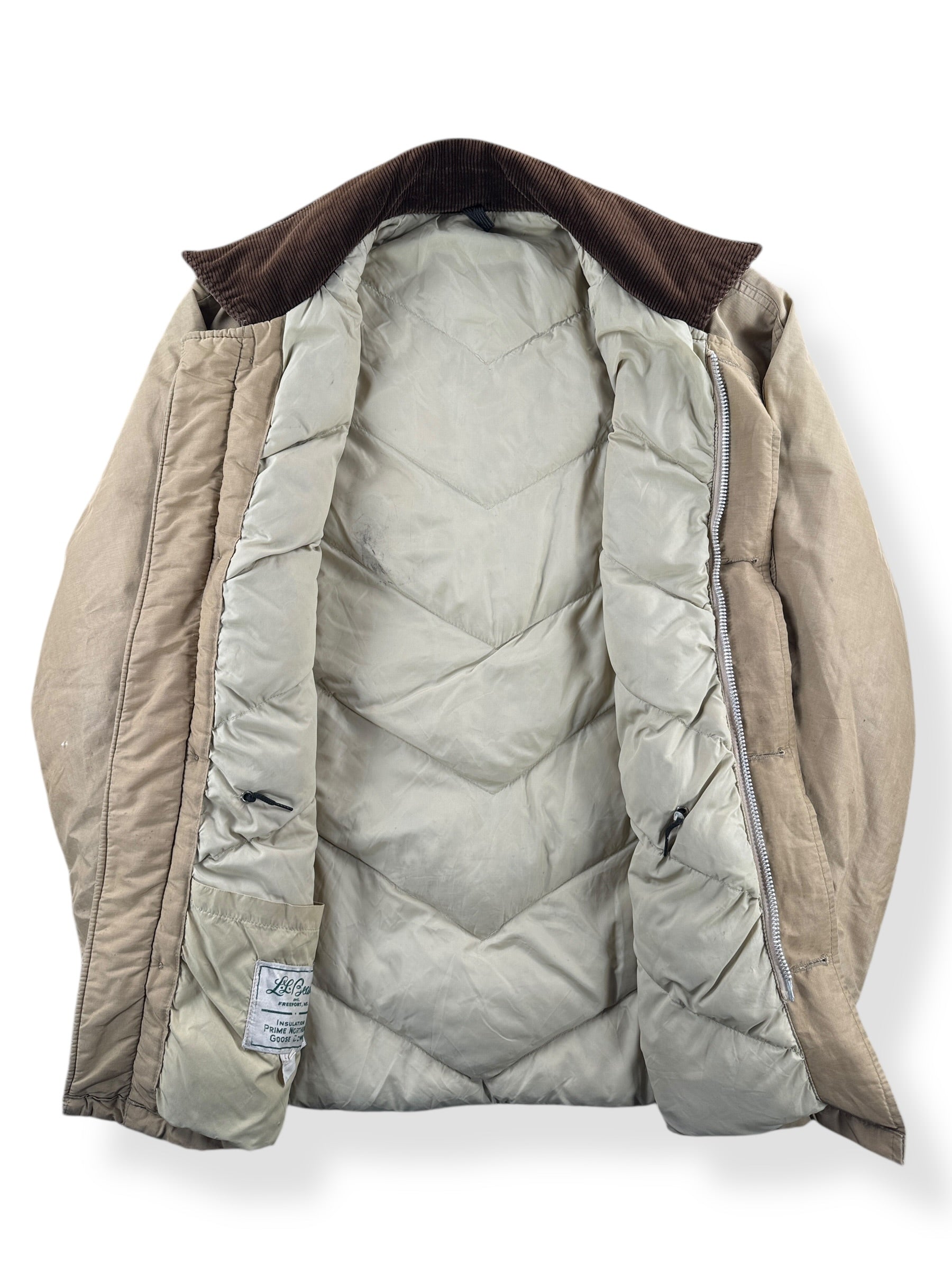 Inside of Vintage L.L. Bean Script Era Down Mackinaw Jacket SZ L