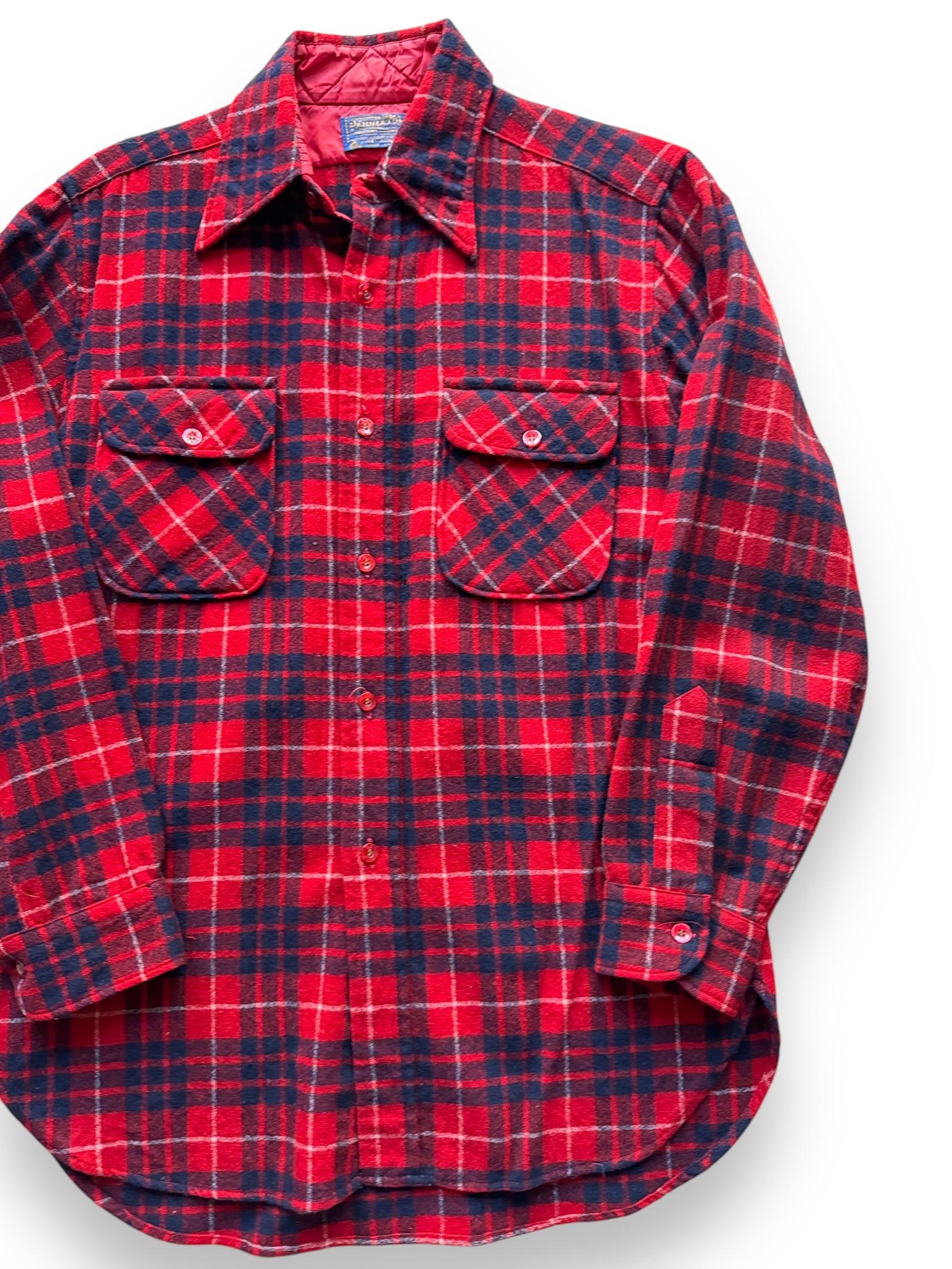 front left of Vintage Pendleton Red/Blue/White Flannel SZ M