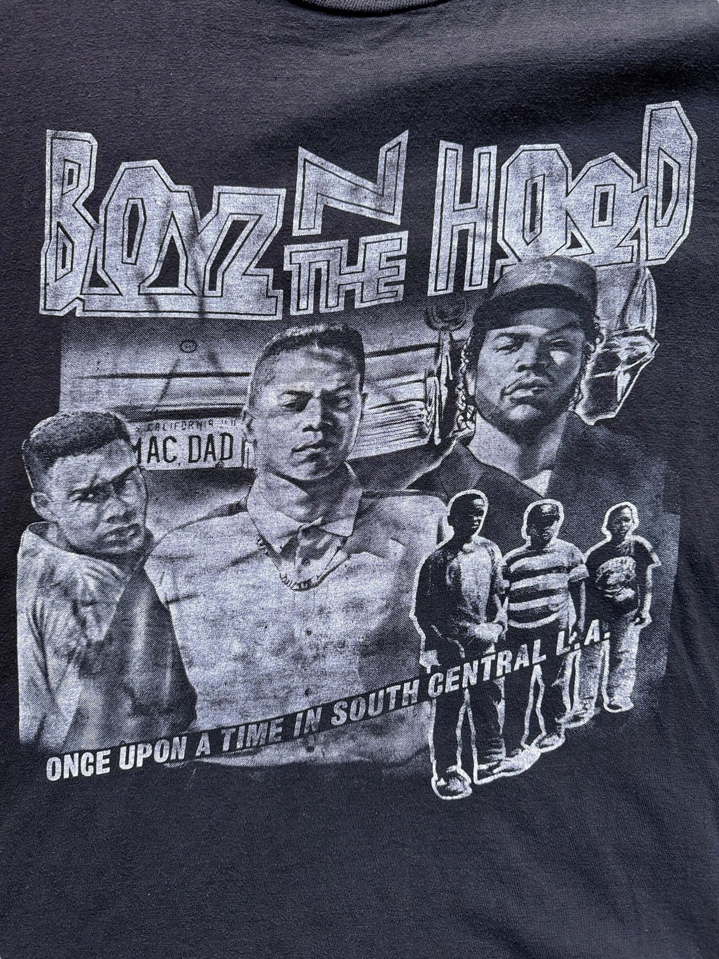 Front Close Up on Vintage Boyz N The Hood Bootleg Tee SZ XL