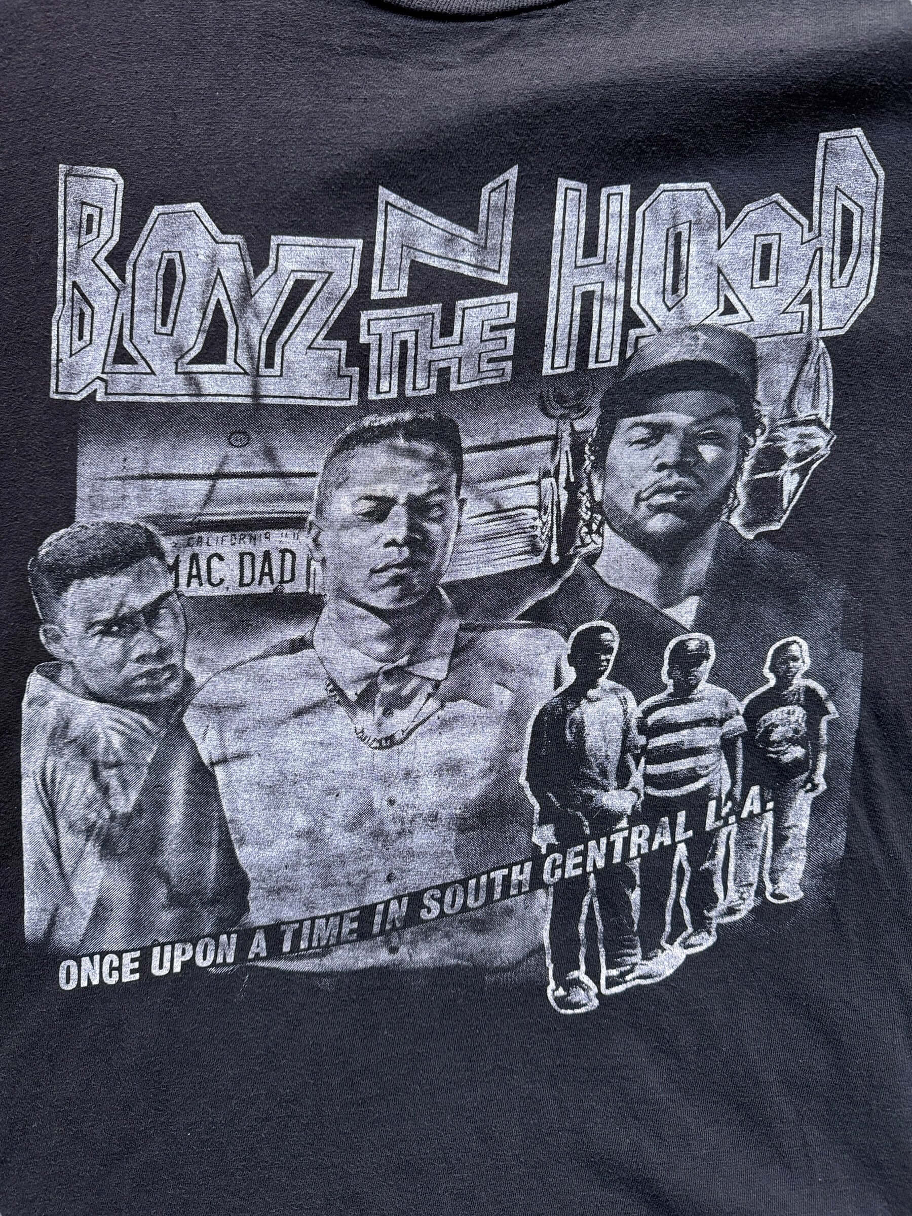 Front Close Up on Vintage Boyz N The Hood Bootleg Tee SZ XL