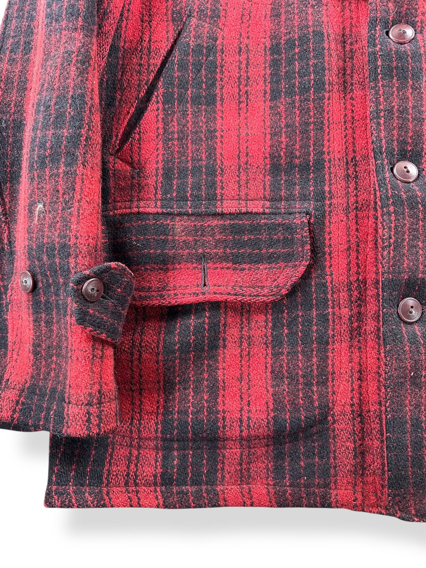 Pocket Flap on Vintage "Emergency Garment" 40s/50s Wool Jacket SZ L