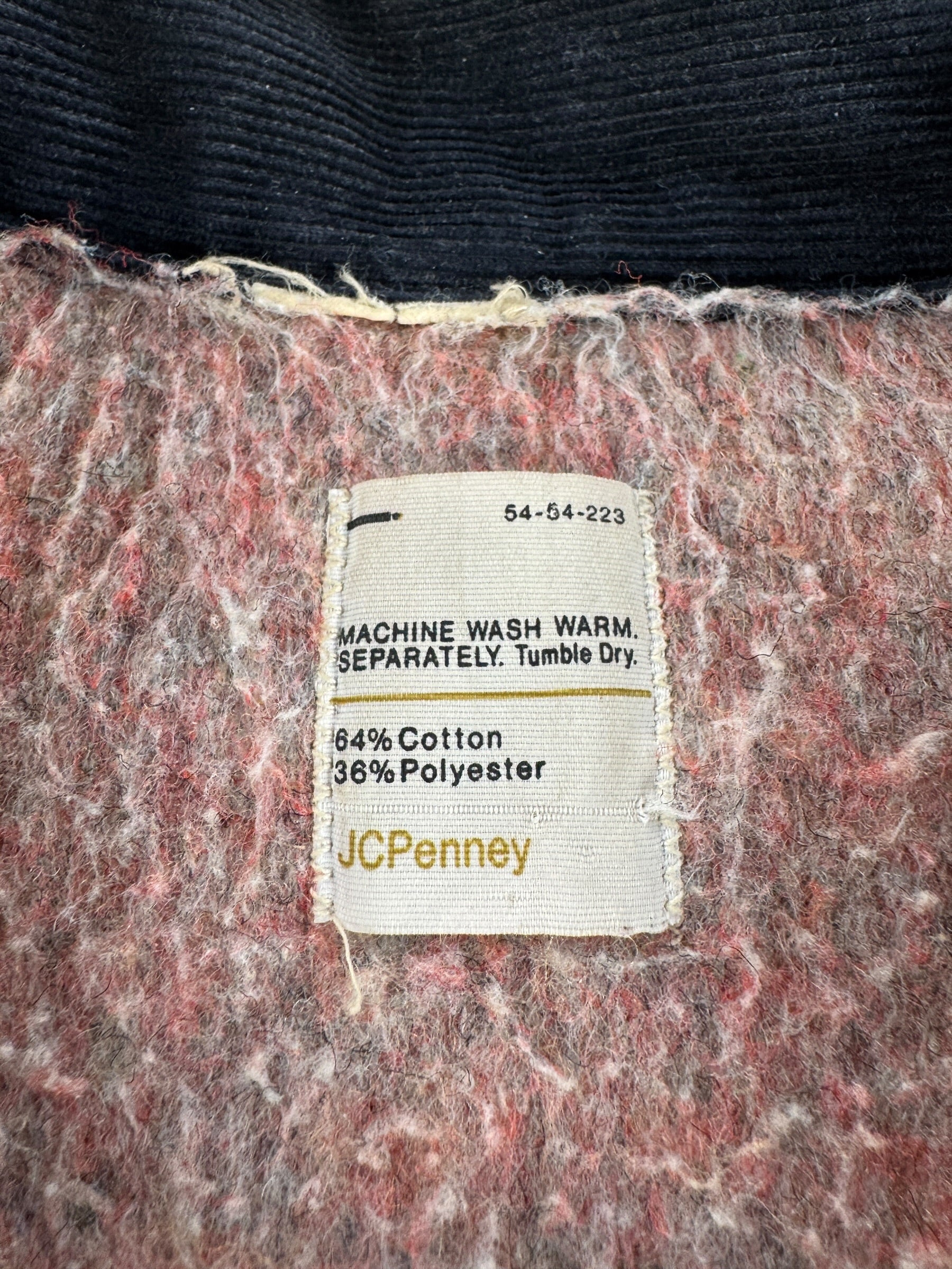 Label on Vintage Penney's Big Mac Blanket Lined Chore Coat SZ XL