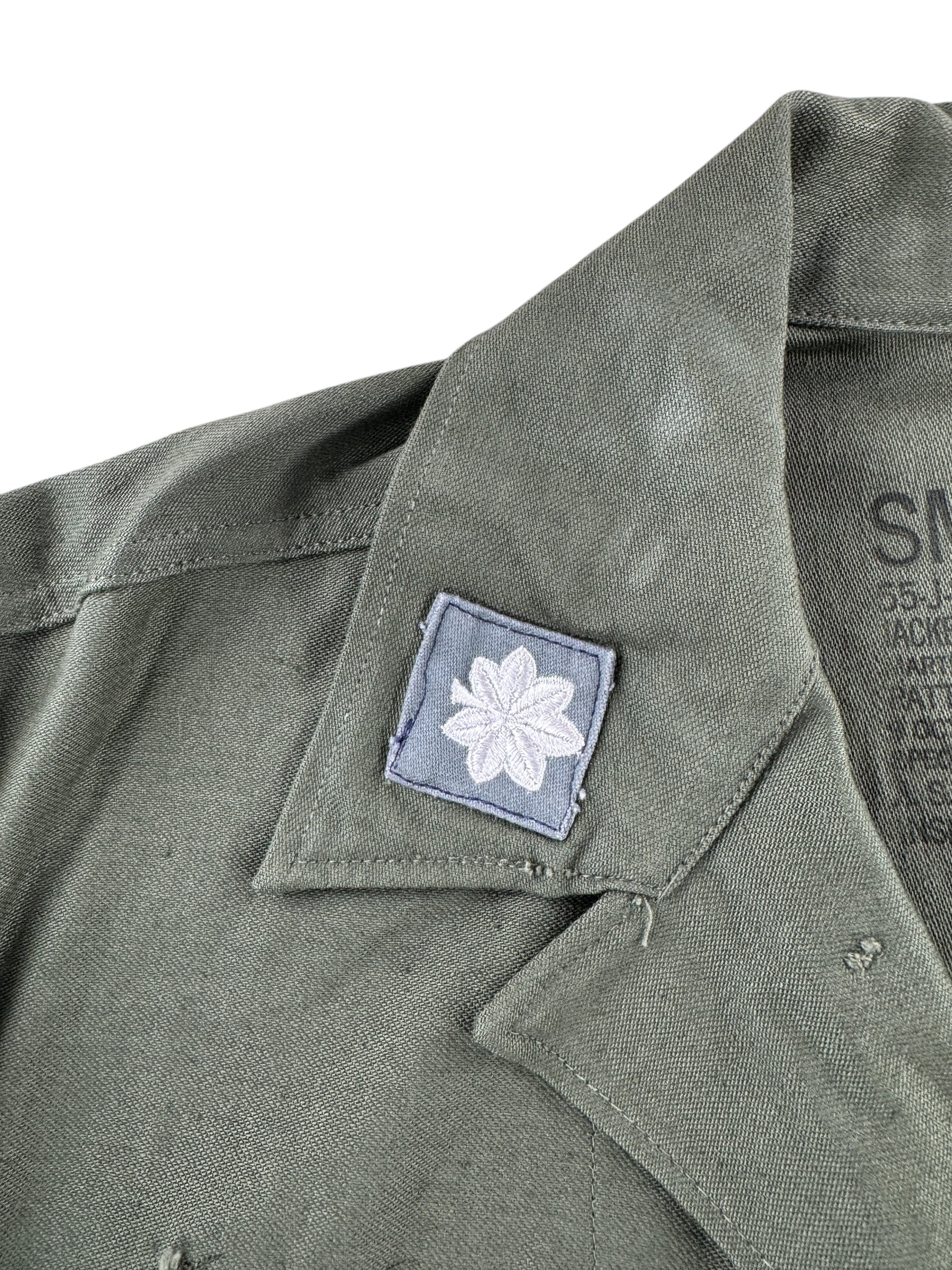 Patches on Vintage Korean War OG 107 Top SZ S