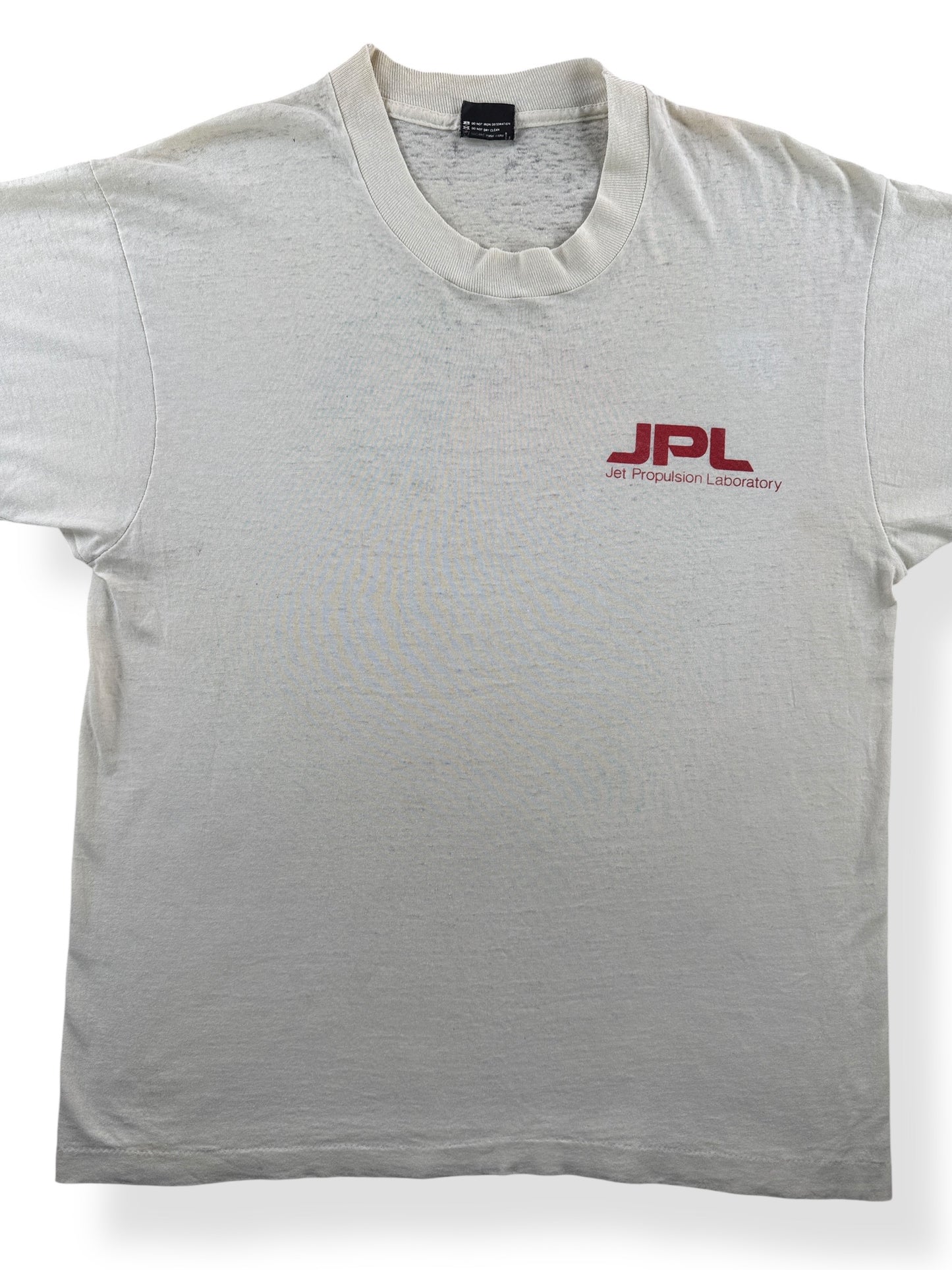 Front Close Up of Vintage Jet Propulsion Lab Tee SZ L (Fits M)