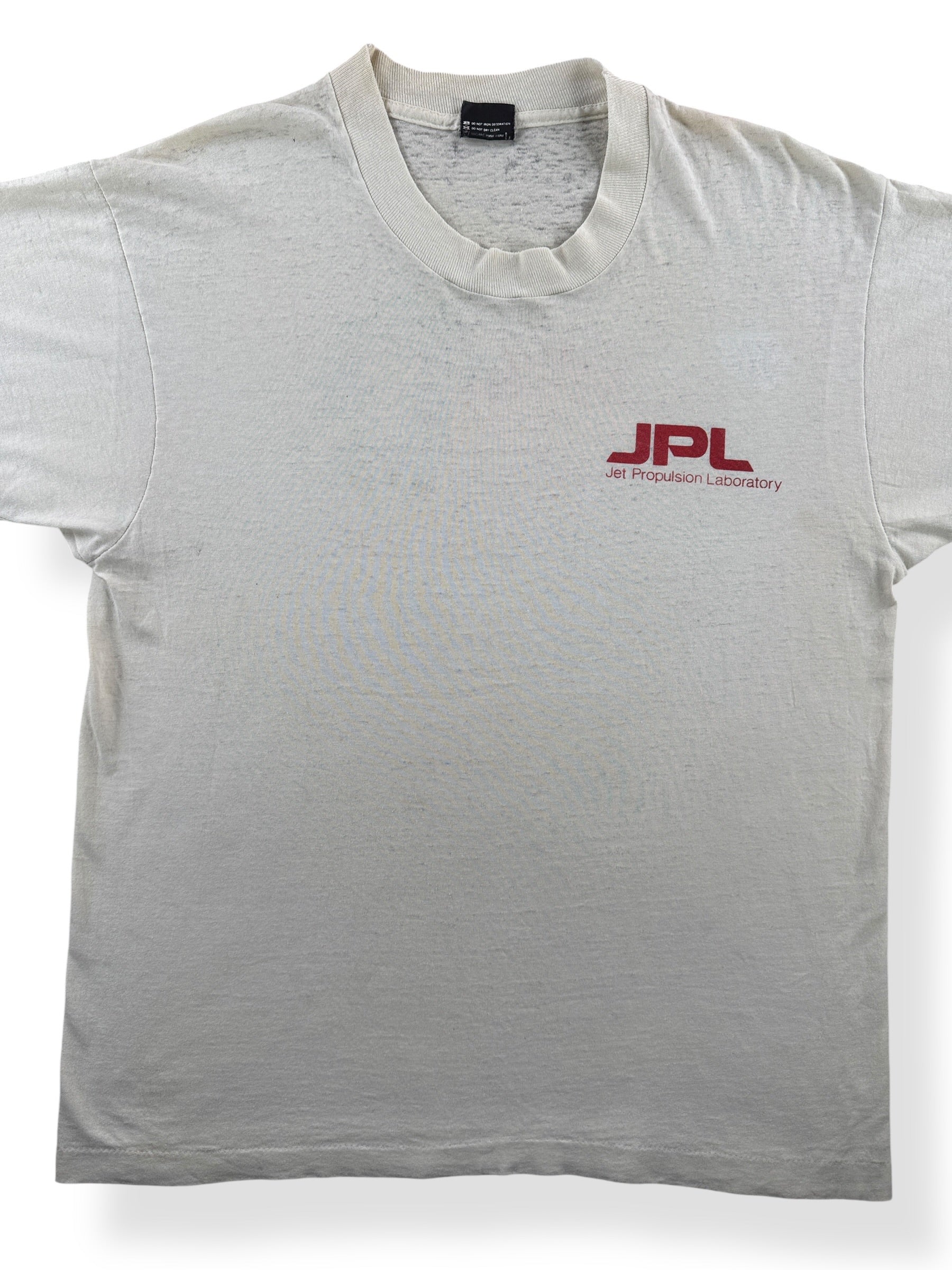 Front Close Up of Vintage Jet Propulsion Lab Tee SZ L (Fits M)