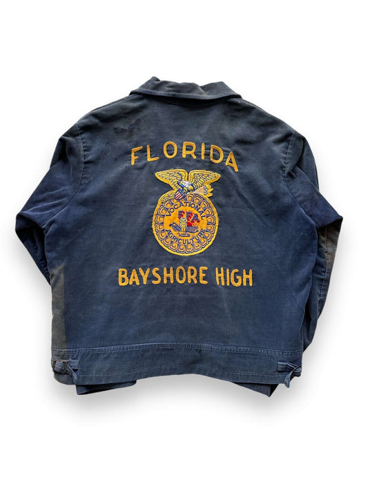 back of Vintage Faded Bayshore High FL FFA Jacket SZ 44