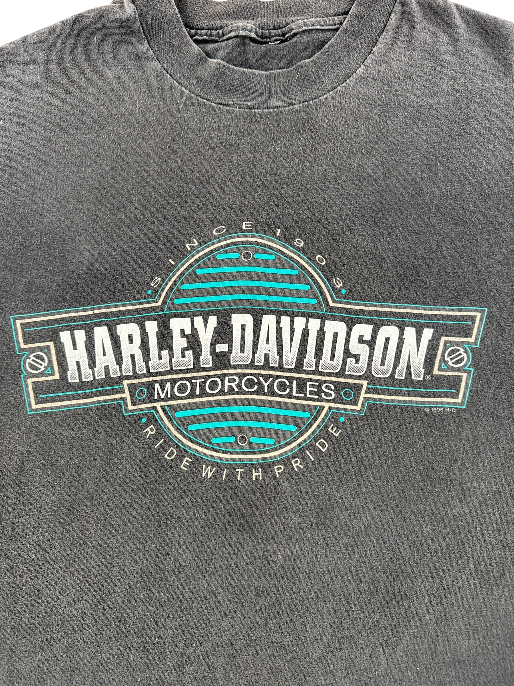 Graphic of Vintage Pomona Valley Harley Davidson Tee SZ XXL