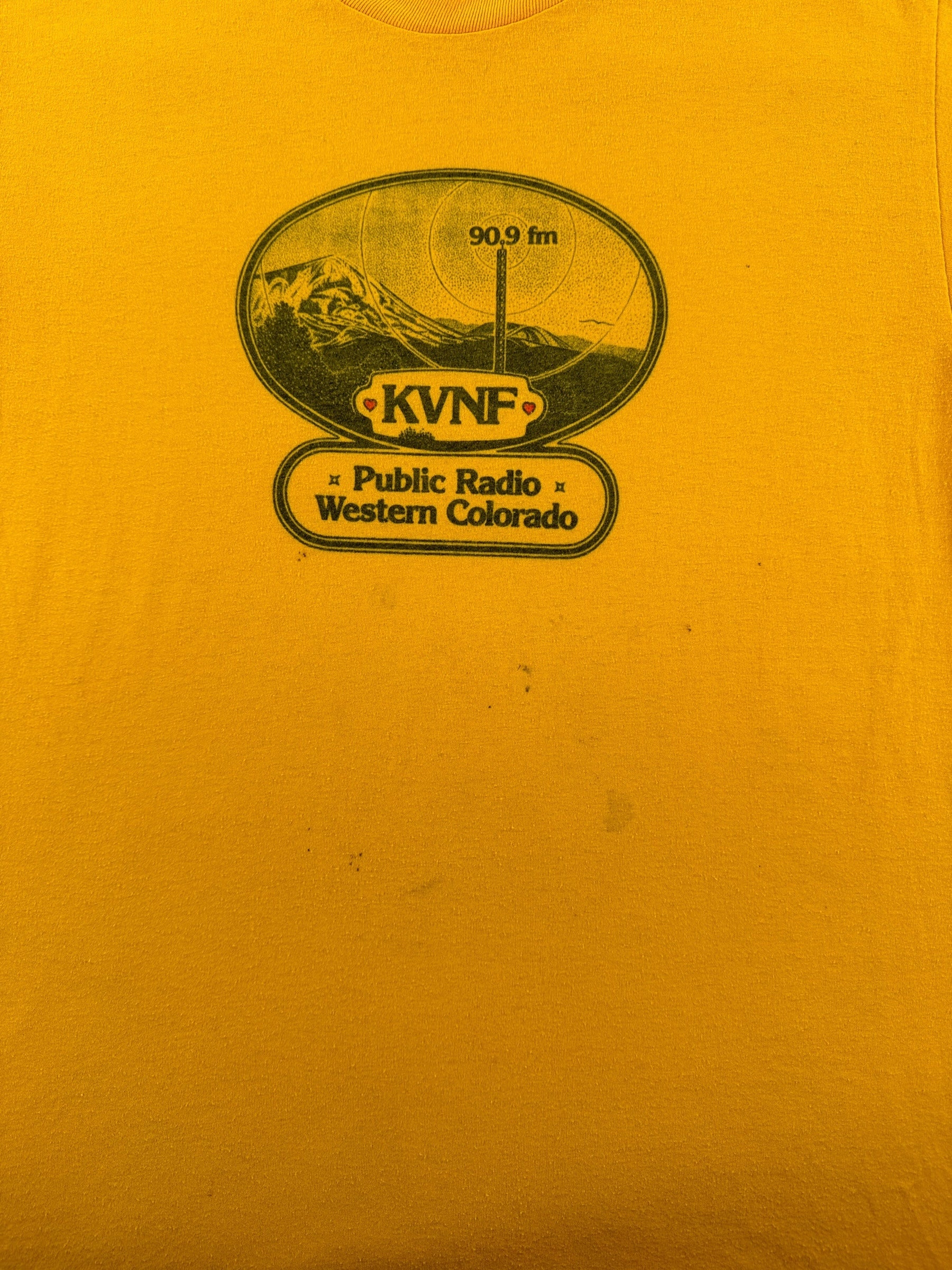 Stains on Vintage KVNF Public Radio Tee SZ L