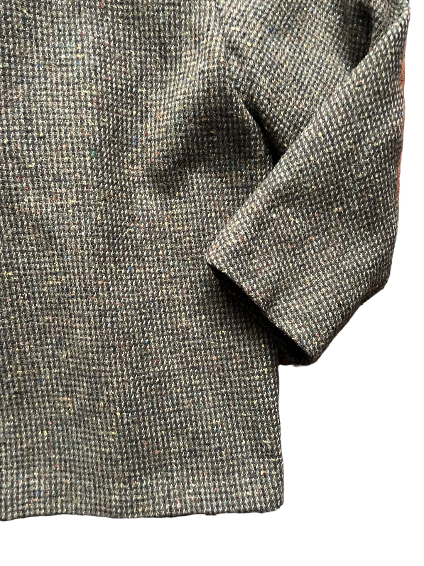 Back lower right view of Vintage 1940s Tweed Boxy Blazer SZ L | Seattle True Vintage | Barn Owl Vintage Coats