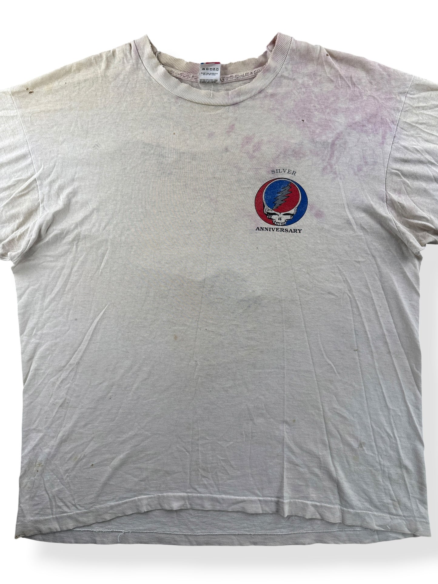 Close-up of Vintage '90 Spring Tour Grateful Dead Bart Simpson Thrasher Tee SZ XL