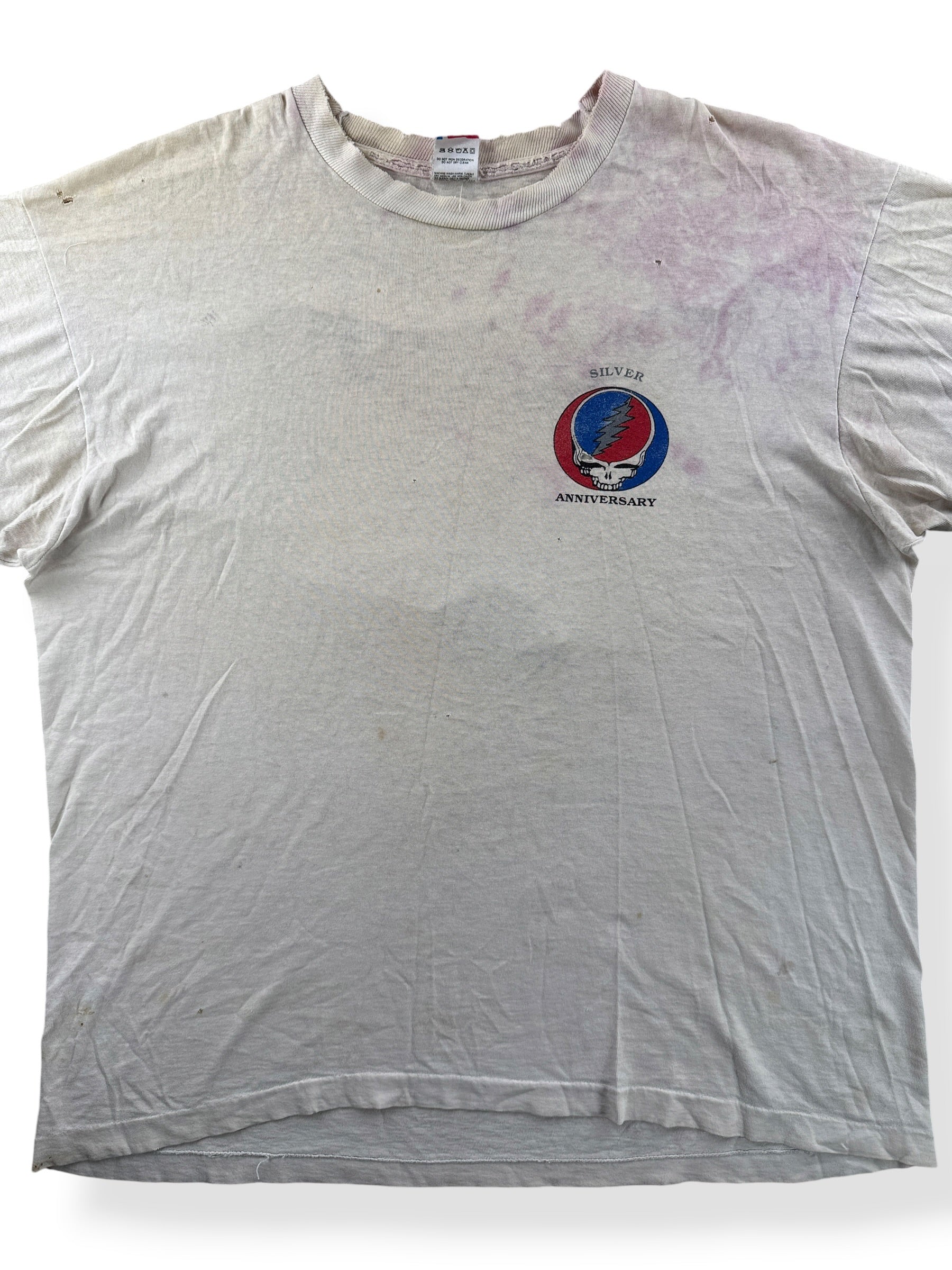 Close-up of Vintage '90 Spring Tour Grateful Dead Bart Simpson Thrasher Tee SZ XL