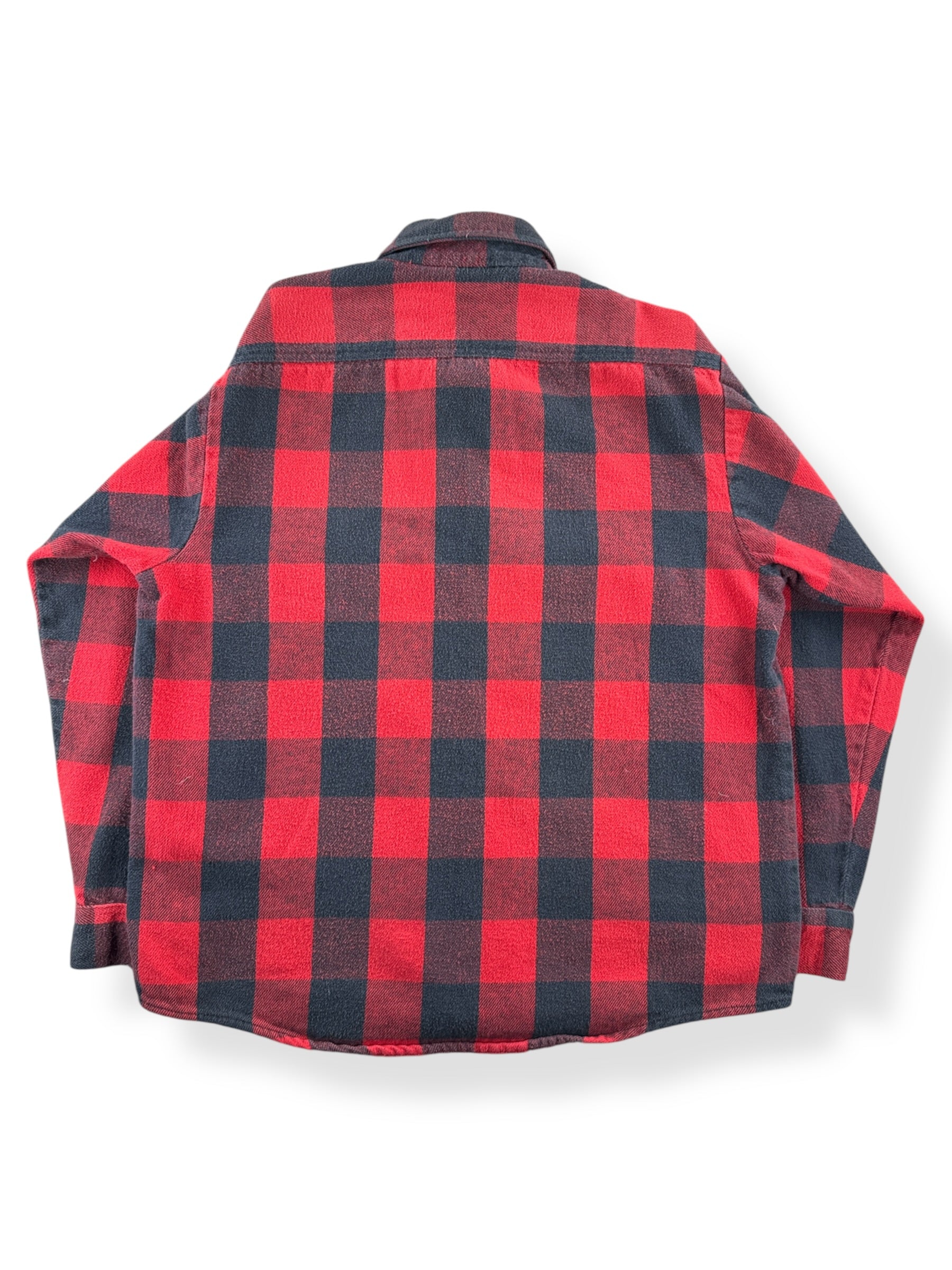 Back of Vintage Winston Red & Black Cotton Flannel SZ L