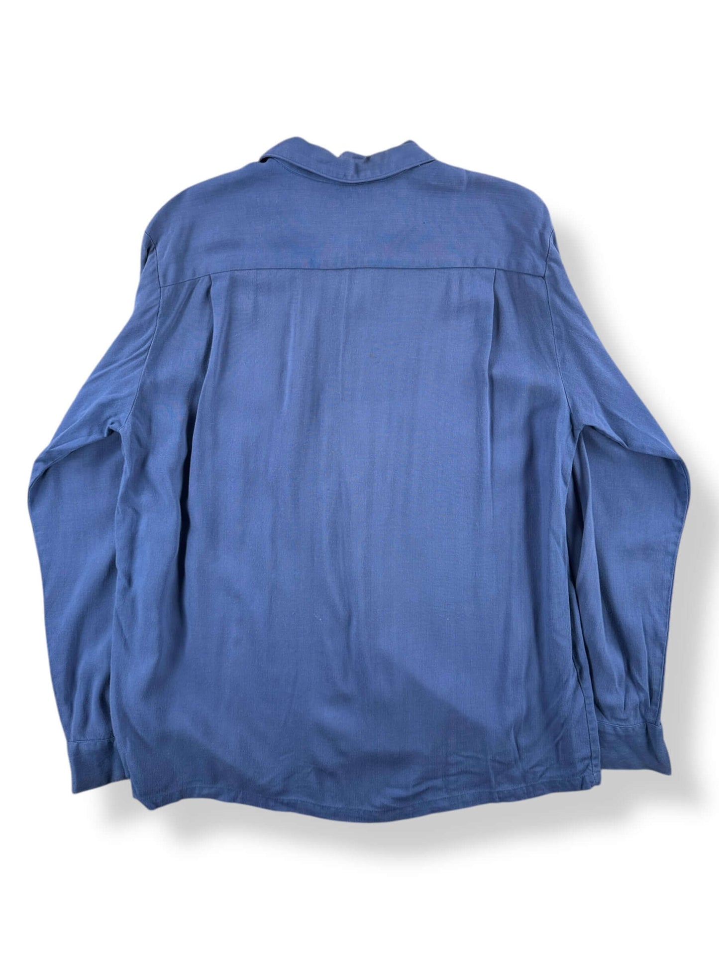 Back of Vintage Davinci Long Sleeve Gabardine Loop Collar Shirt SZ M