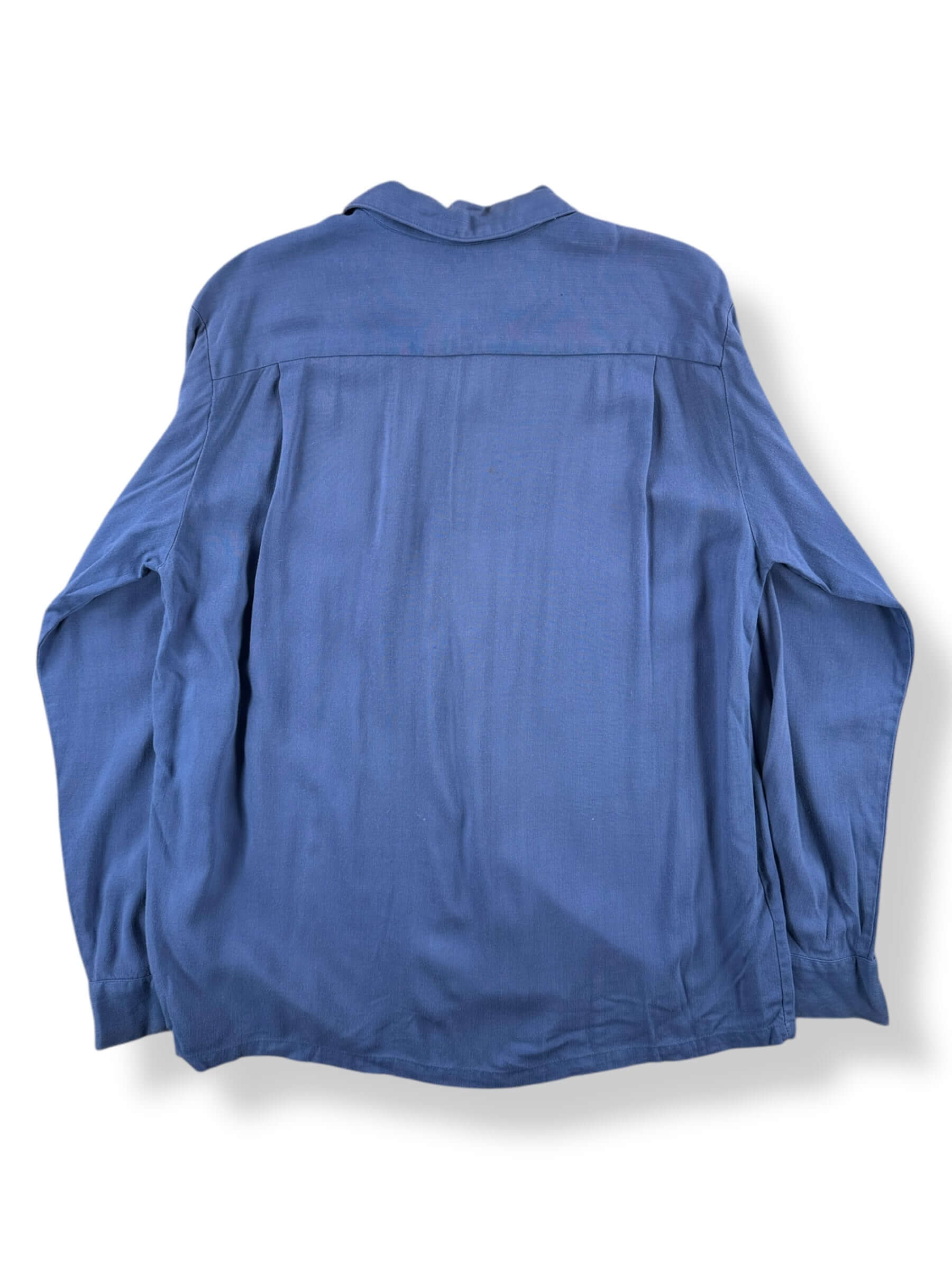 Back of Vintage Davinci Long Sleeve Gabardine Loop Collar Shirt SZ M