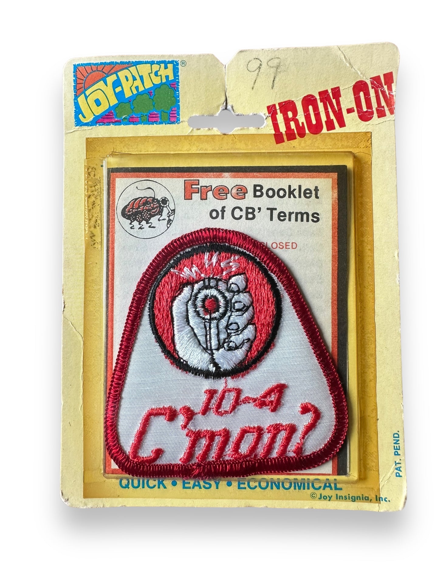 Front View of Vintage 10-4 C'Mon CB Patch