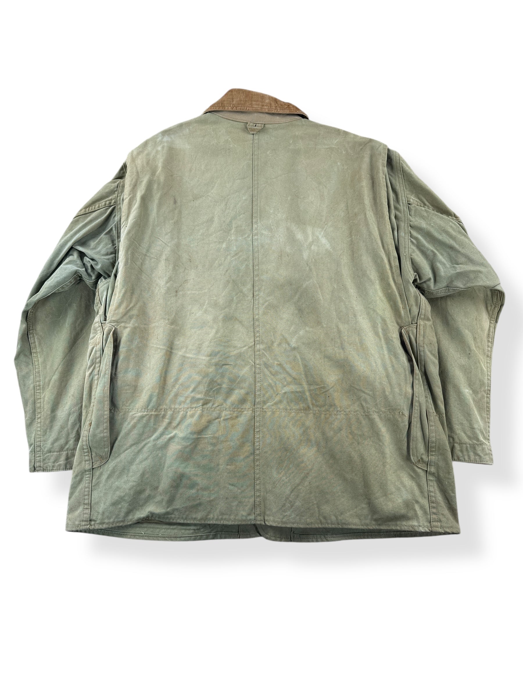 Back of Vintage Belknap Hunting Jacket w/ Patches SZ L AS IS
