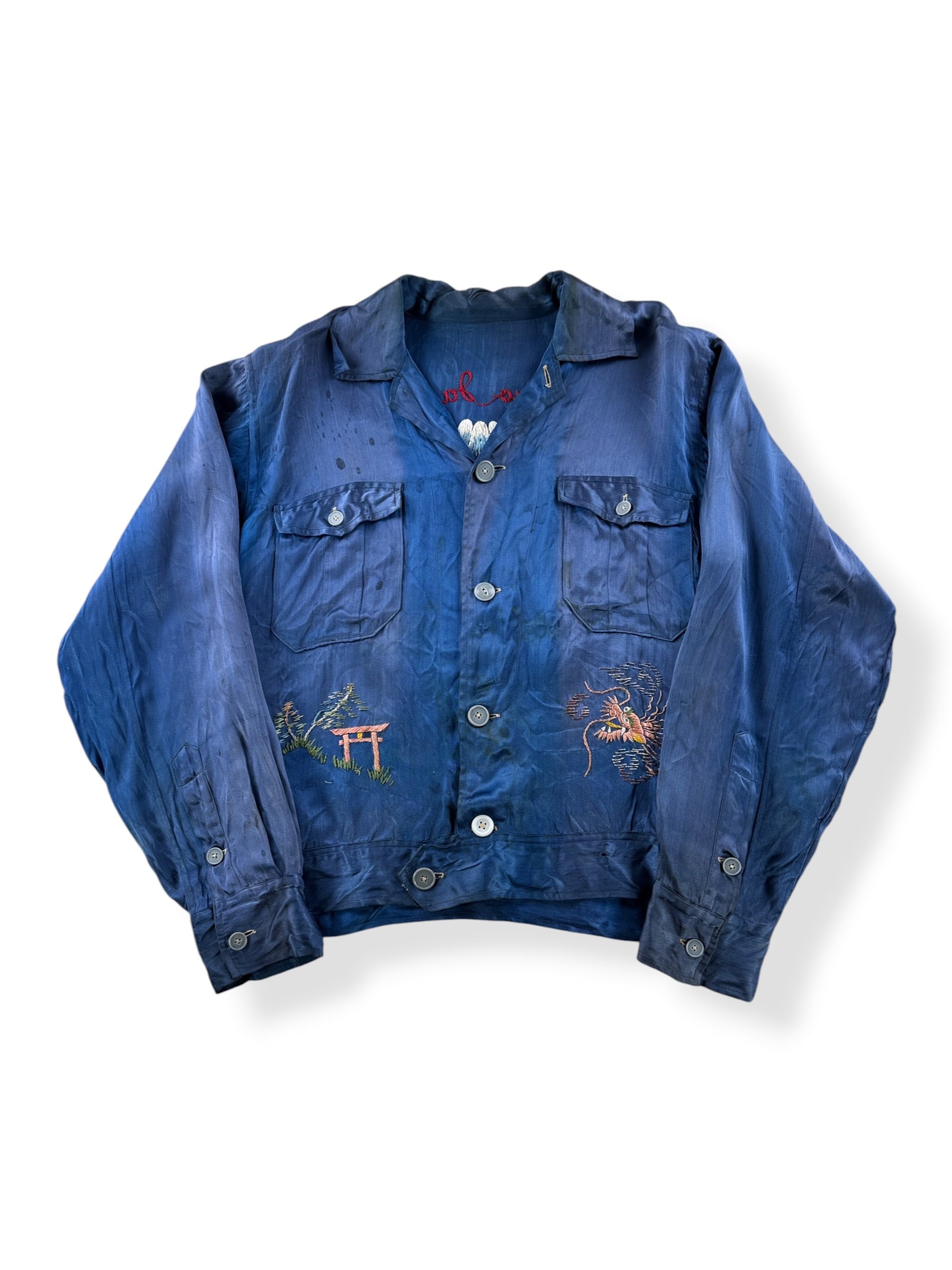 Front of Vintage 40s era Tokyo Japan Souvenir Shirt SZ M