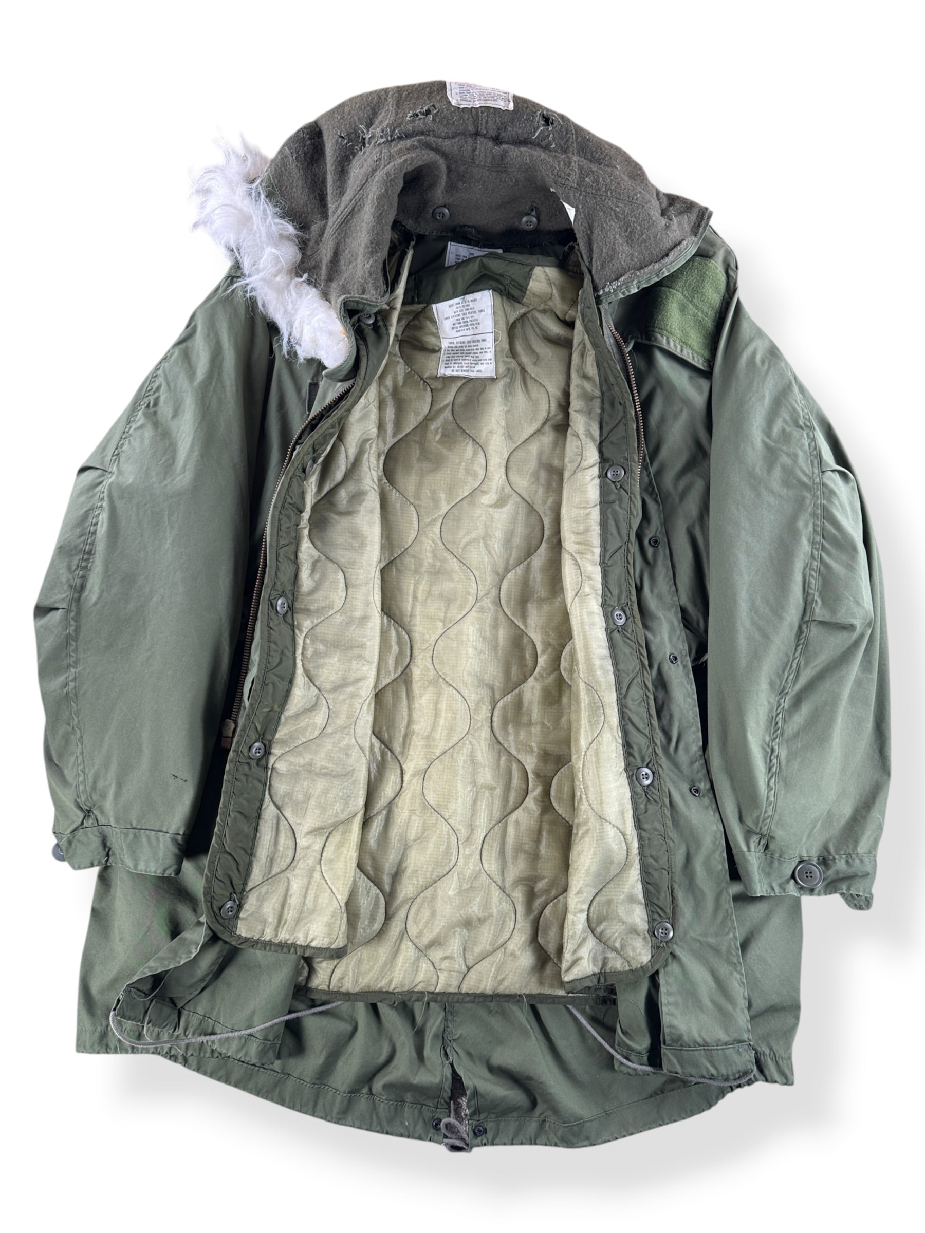 Inside of Vintage M-65 Fishtail Parka w/ Liner & Hood SZ L