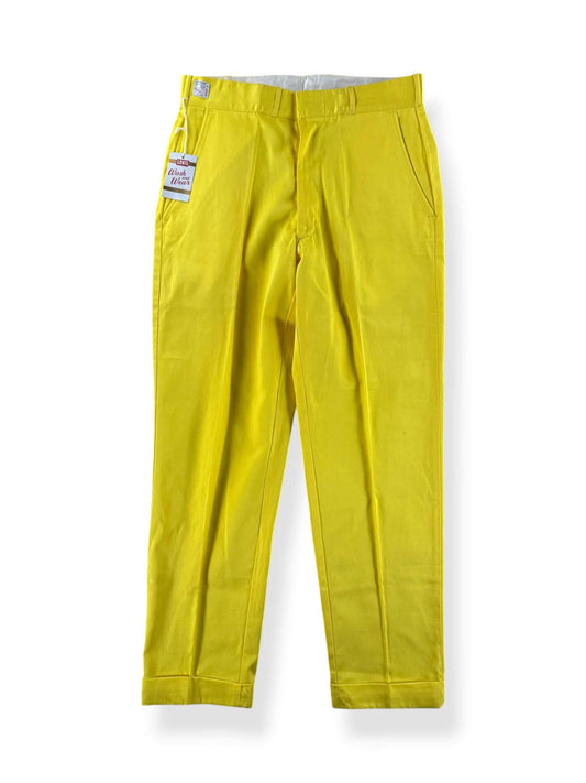 Front of Vintage NOS Yellow Levi's Wash and Wear Spikes Trousers W31