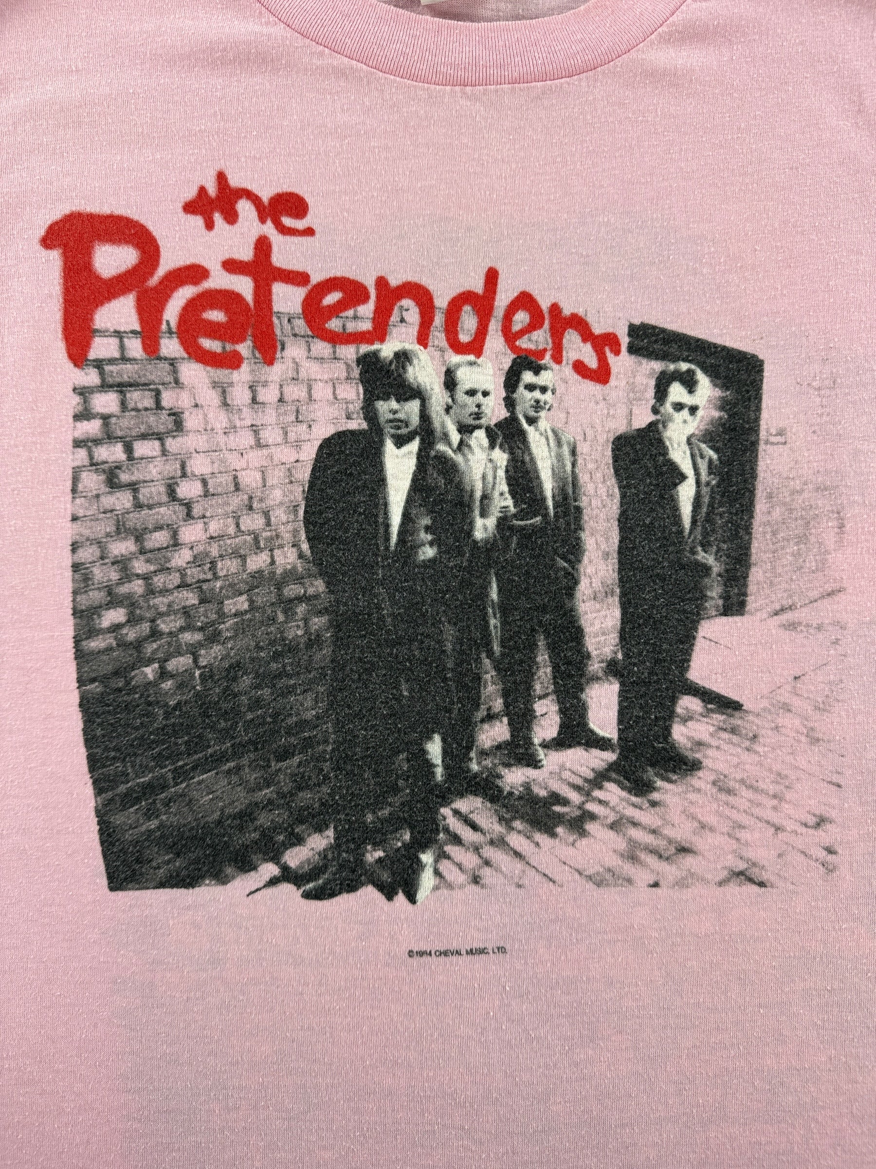 Front Graphic of Vintage The Pretenders Pink Tank SZ S