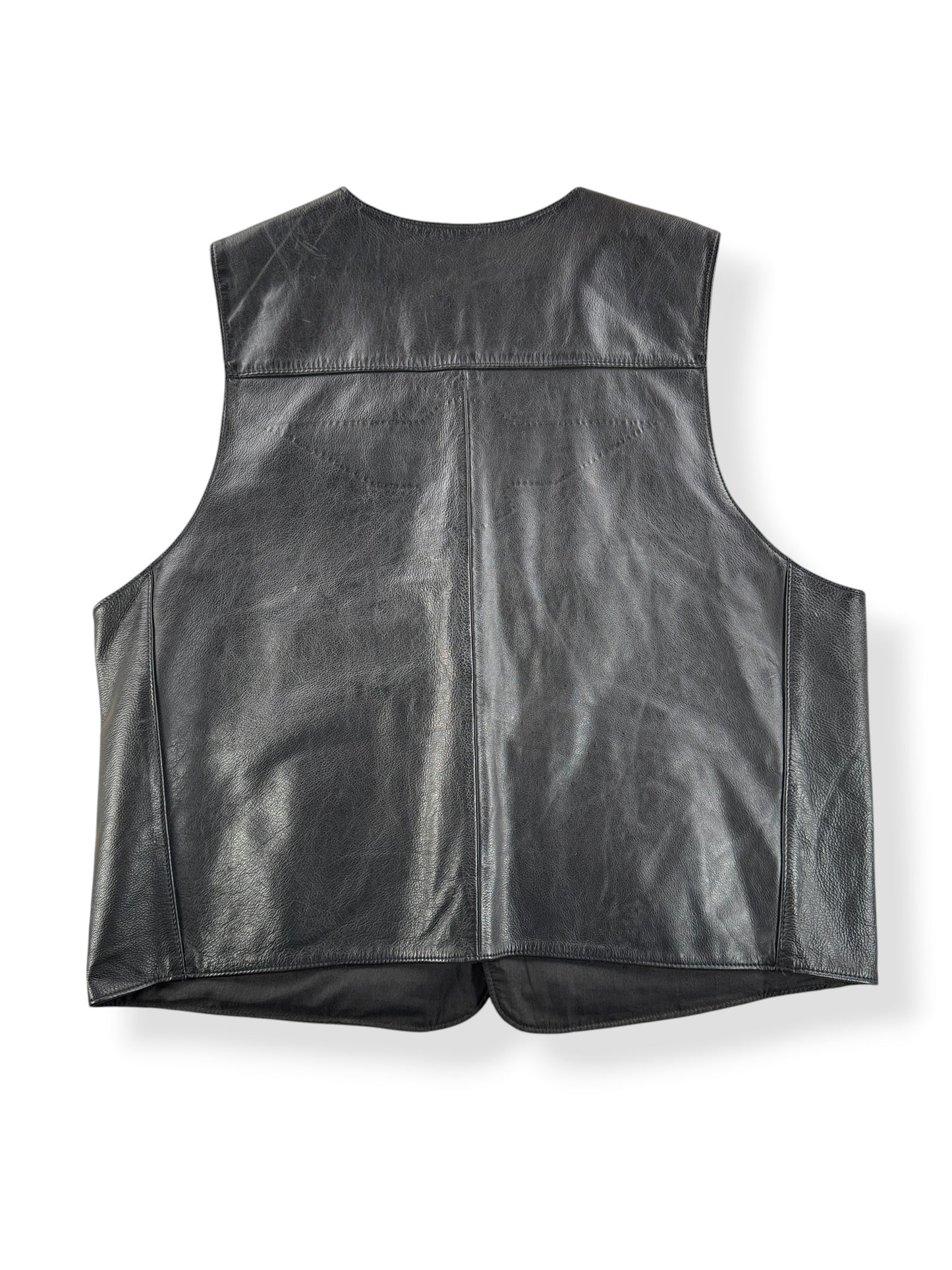 Back of Vintage Harley Leather Vest SZ XXL