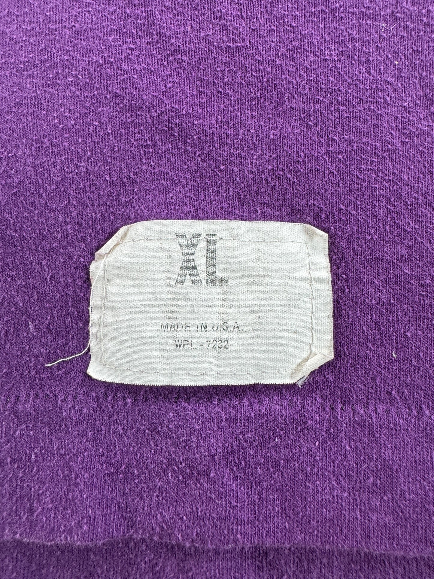 Label on Vintage Purple and Gold Cotton/Poly Jersey SZ XL (Fits M)