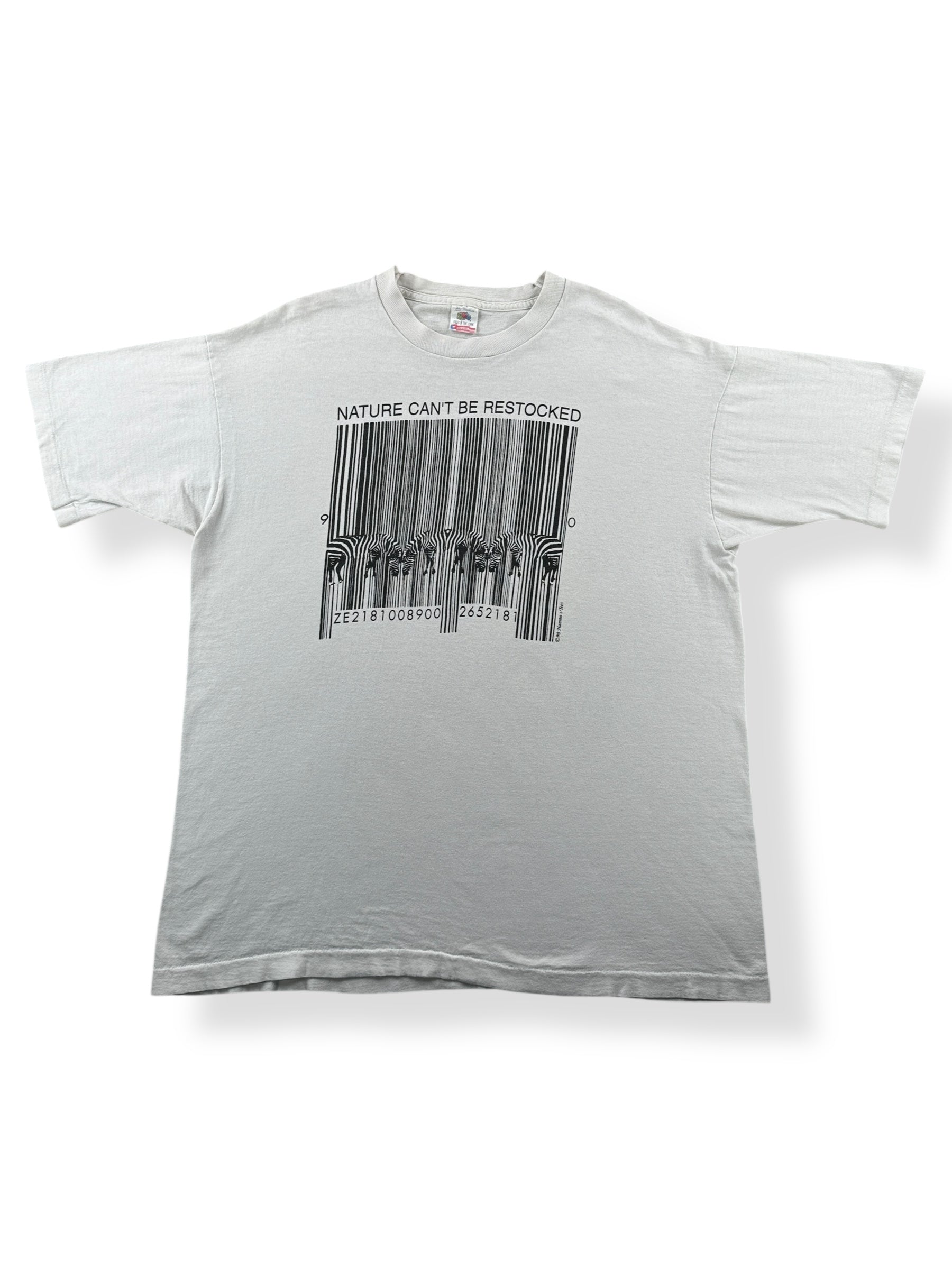 Front of Vintage Zebra Barcode Tee SZ XL